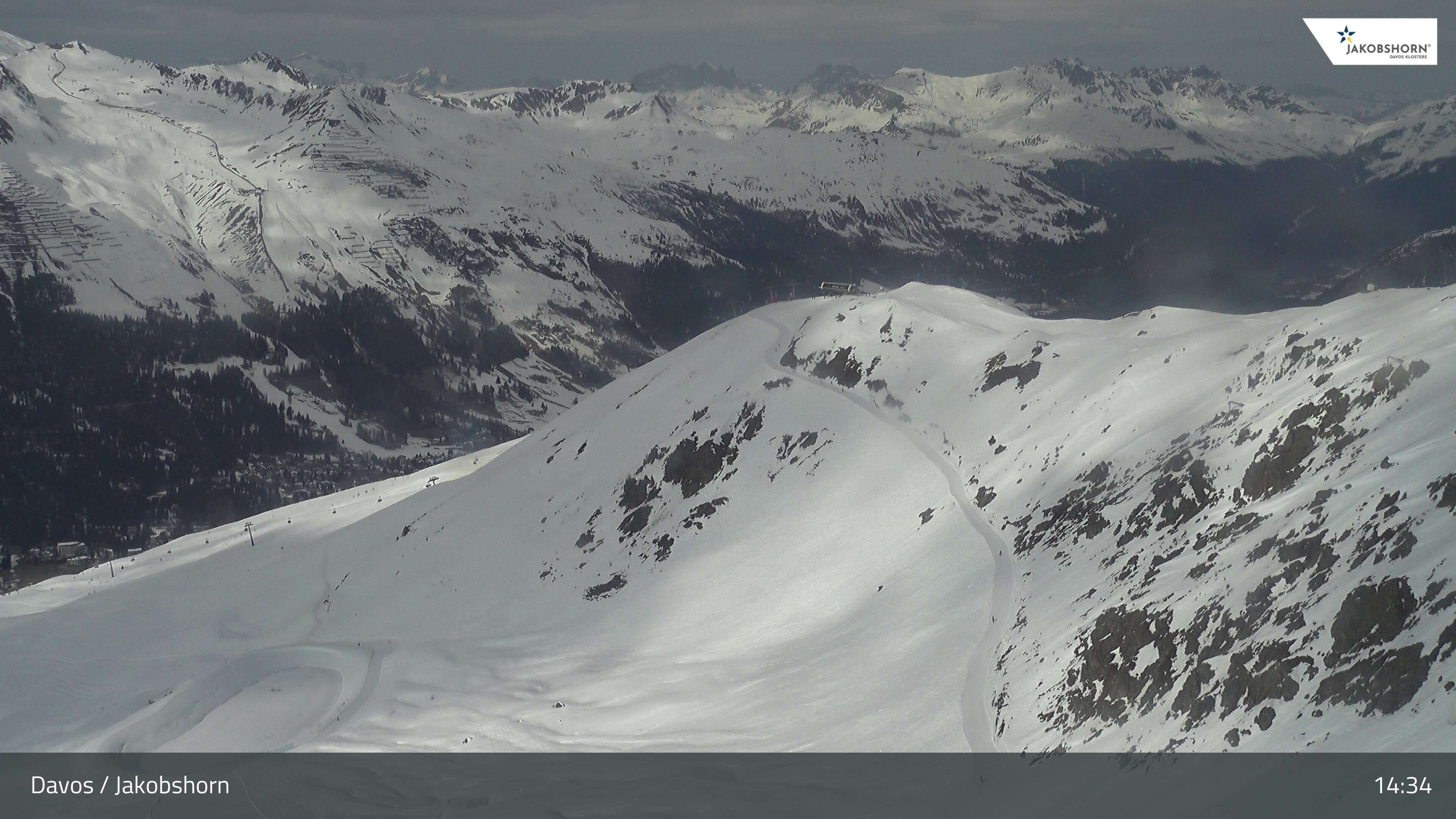 Archiv Foto Webcam Jakobshorn - Blick Richtung Brämabüel