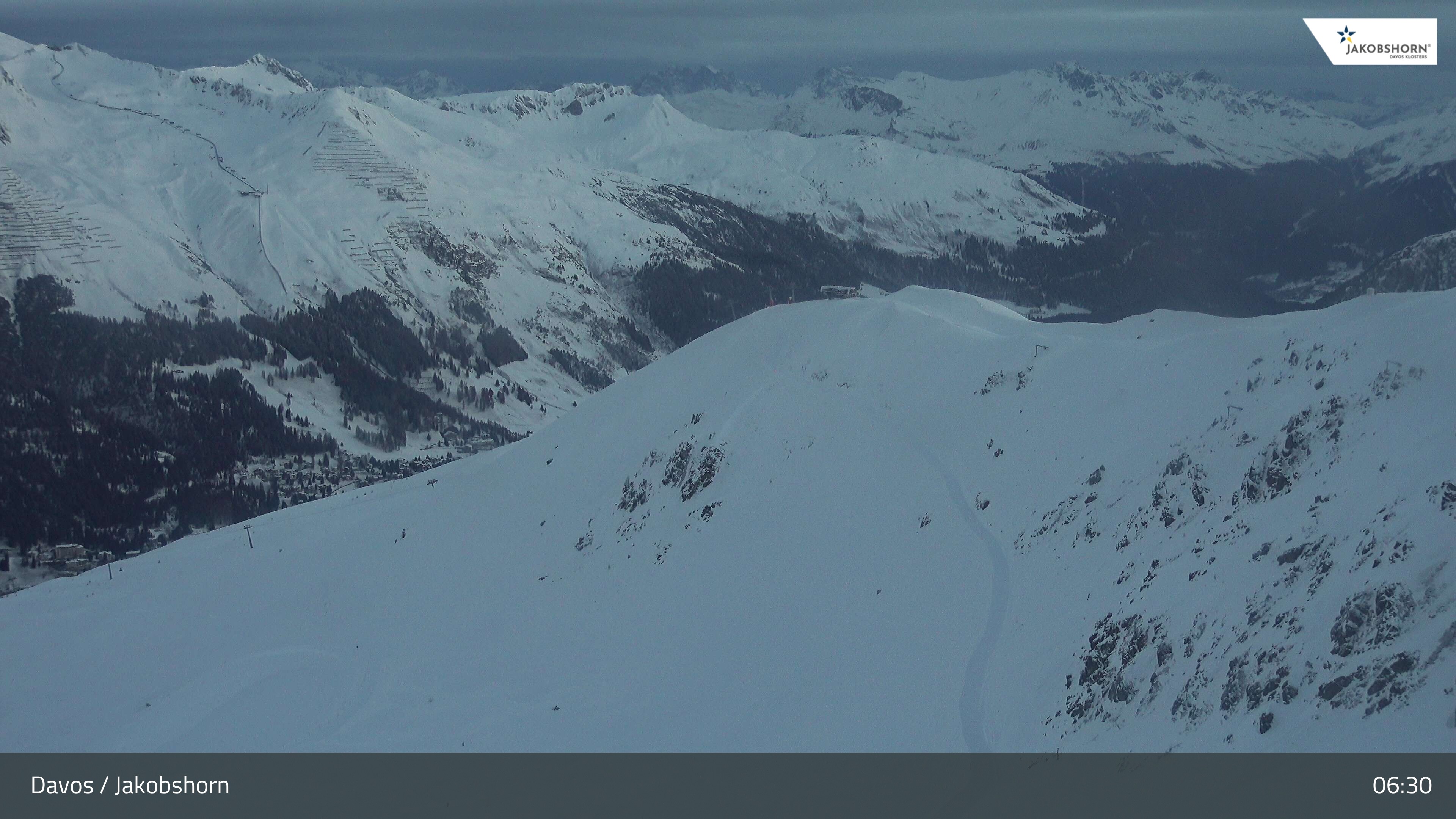 Archiv Foto Webcam Jakobshorn - Blick Richtung Brämabüel
