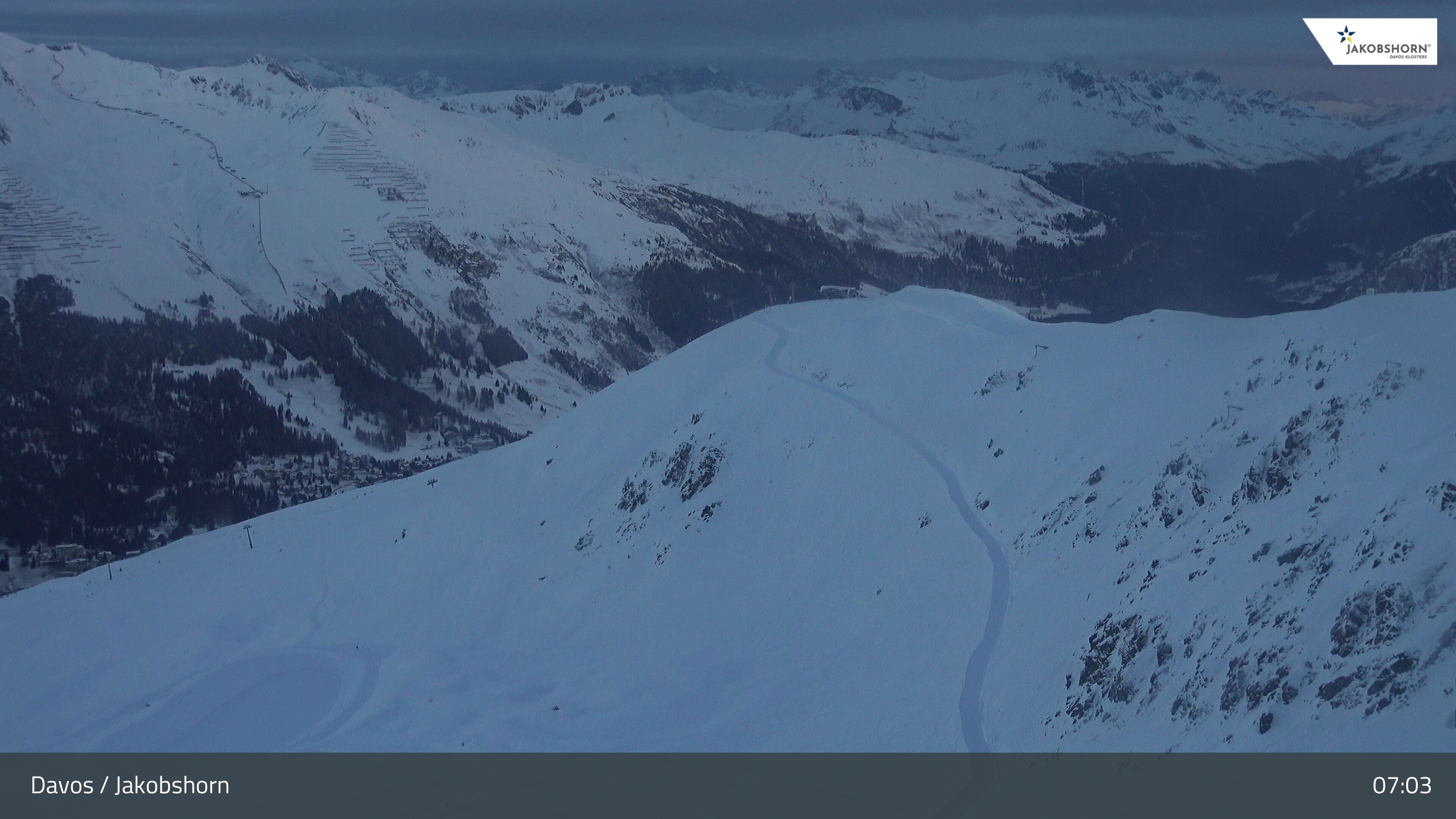 Archiv Foto Webcam Jakobshorn - Blick Richtung Brämabüel