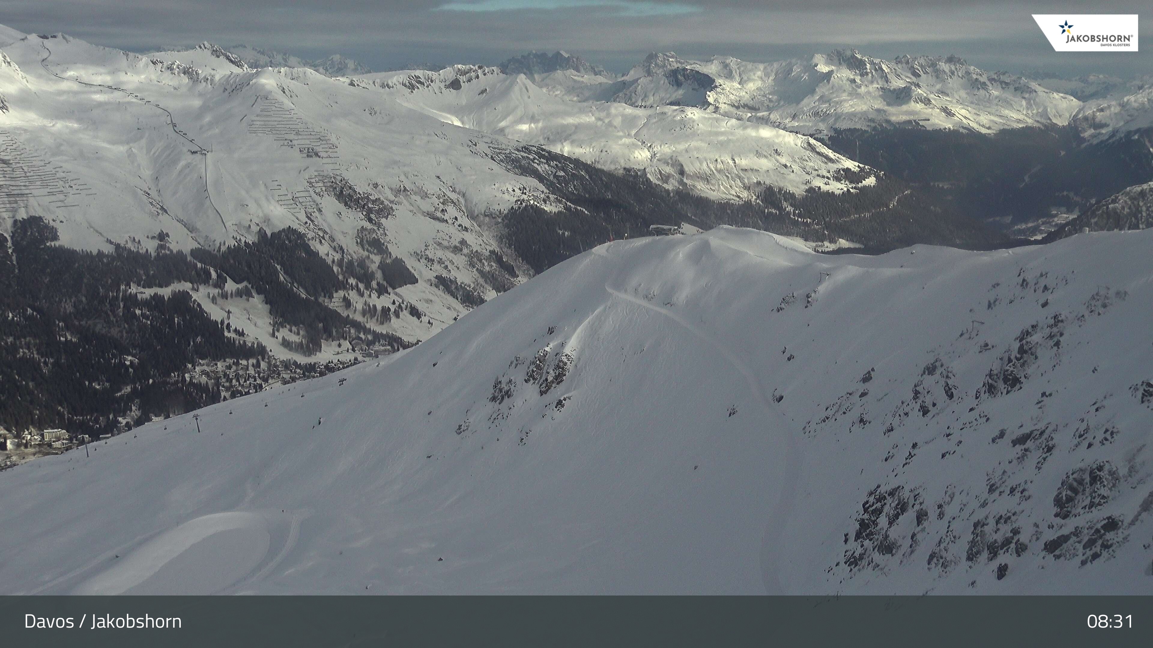 Archiv Foto Webcam Jakobshorn - Blick Richtung Brämabüel