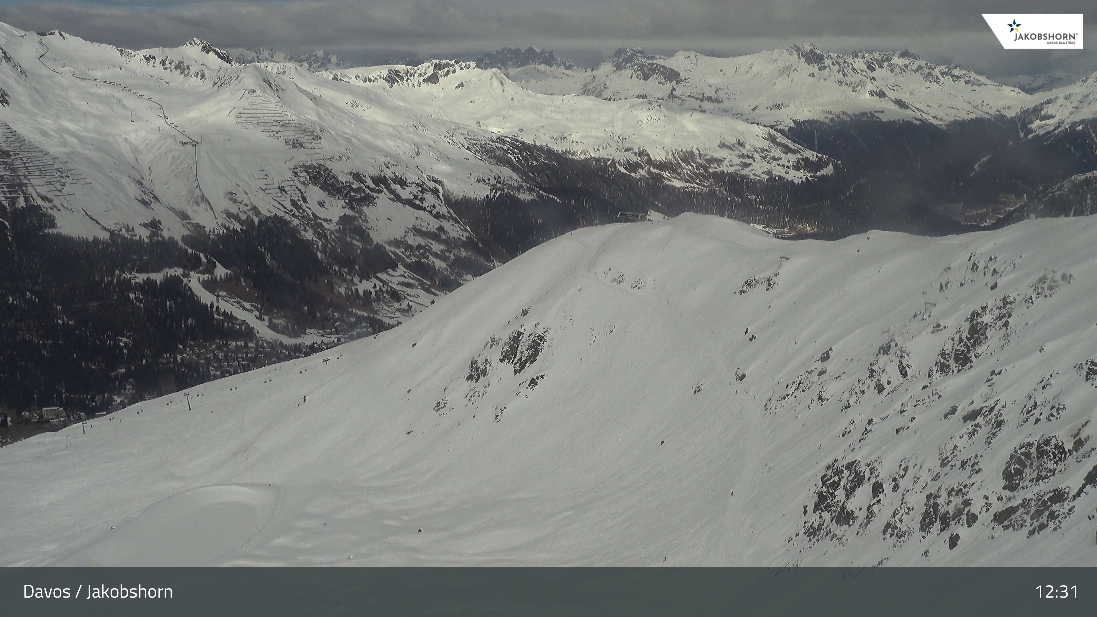 Archiv Foto Webcam Jakobshorn - Blick Richtung Brämabüel