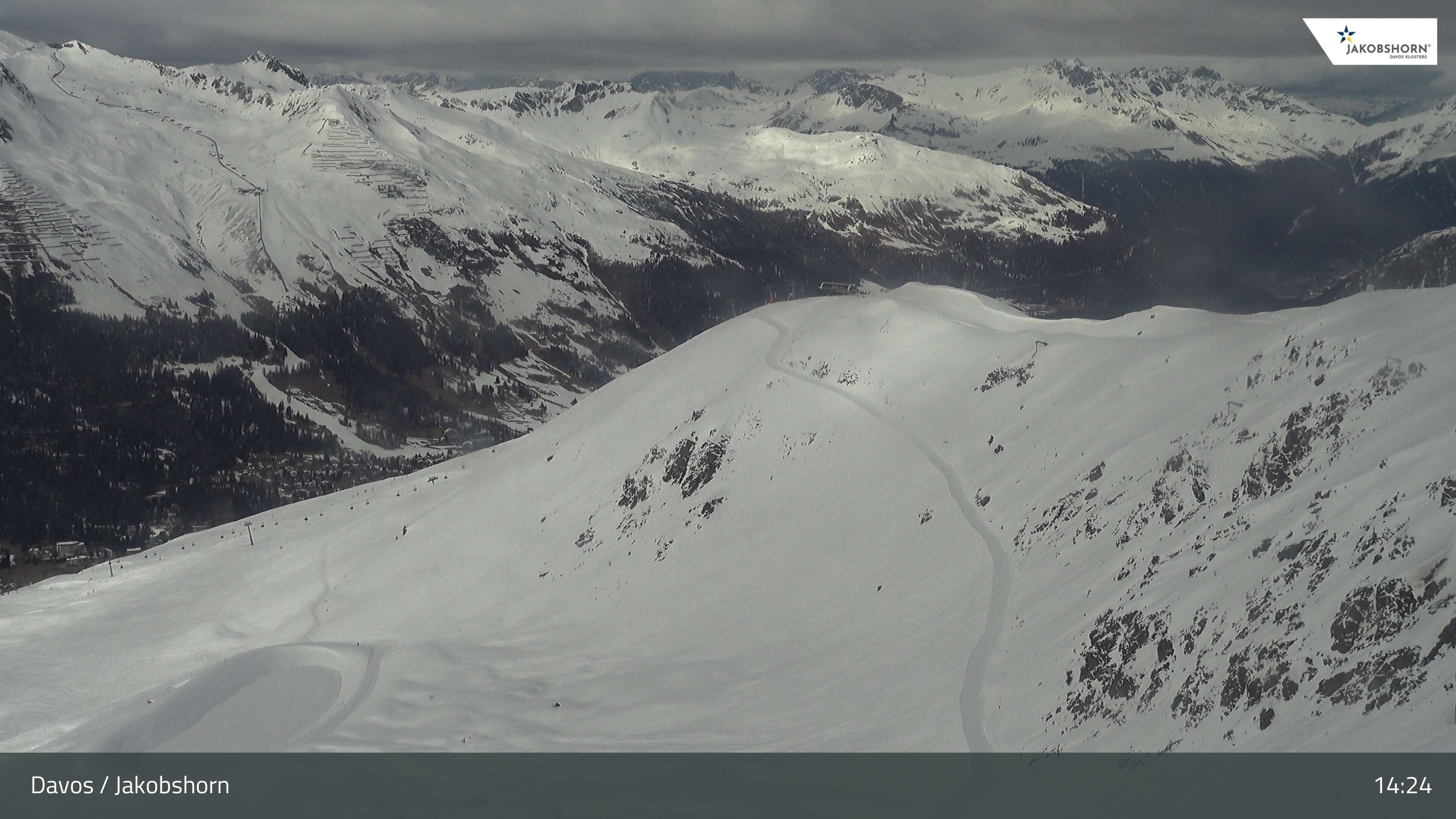 Archiv Foto Webcam Jakobshorn - Blick Richtung Brämabüel