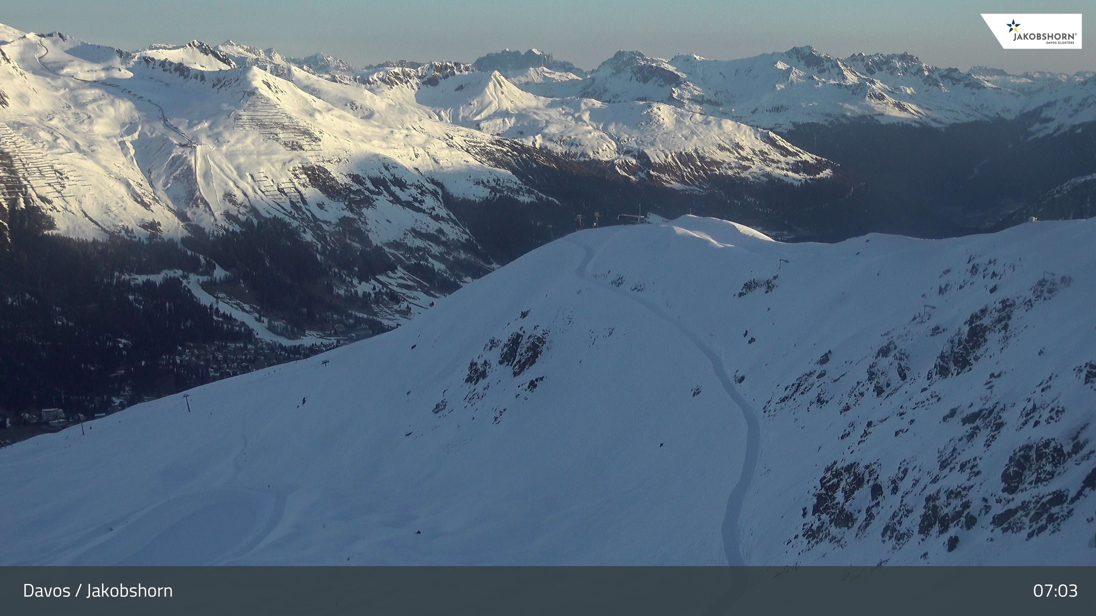 Archiv Foto Webcam Jakobshorn - Blick Richtung Brämabüel