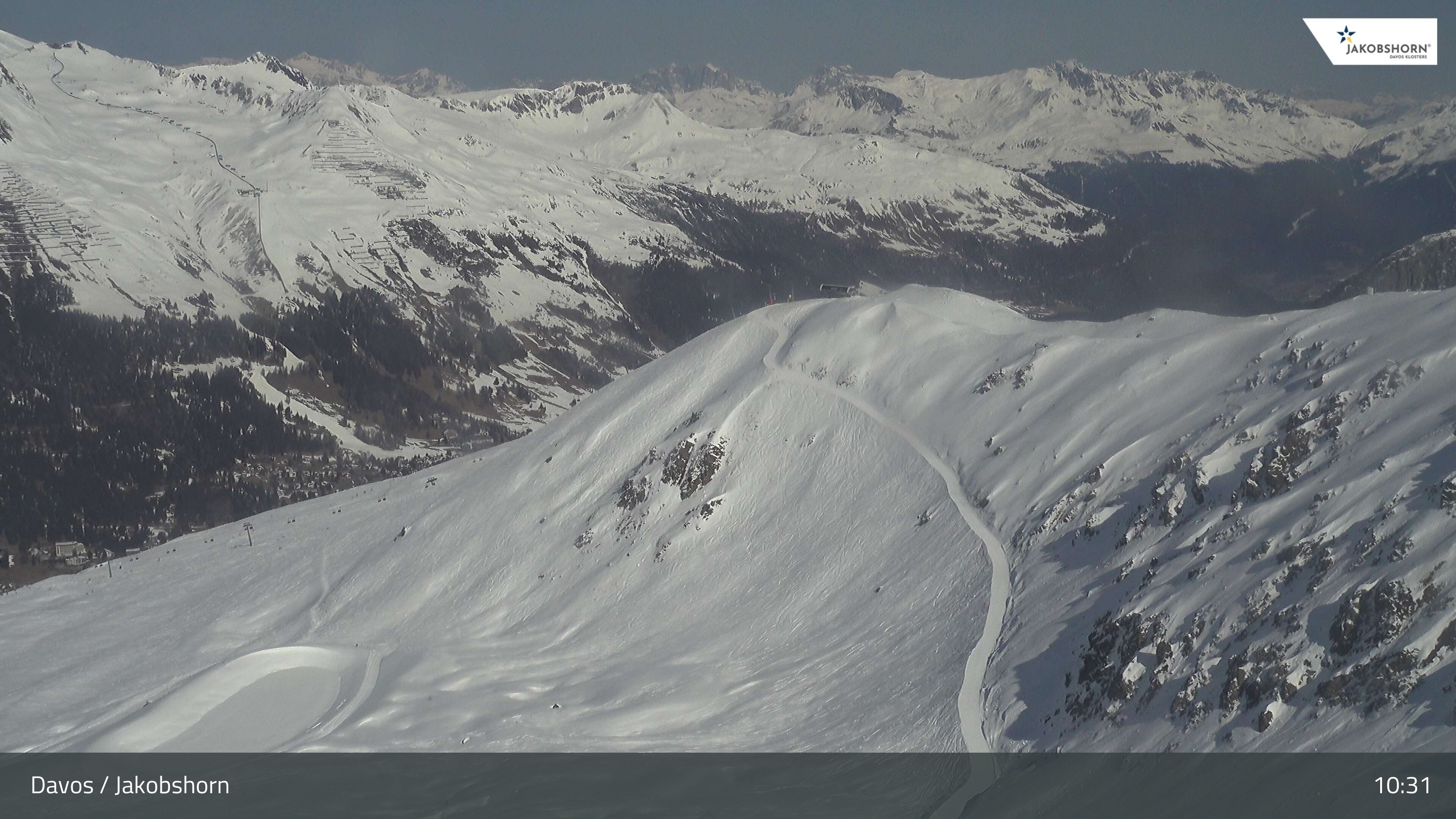 Archiv Foto Webcam Jakobshorn - Blick Richtung Brämabüel