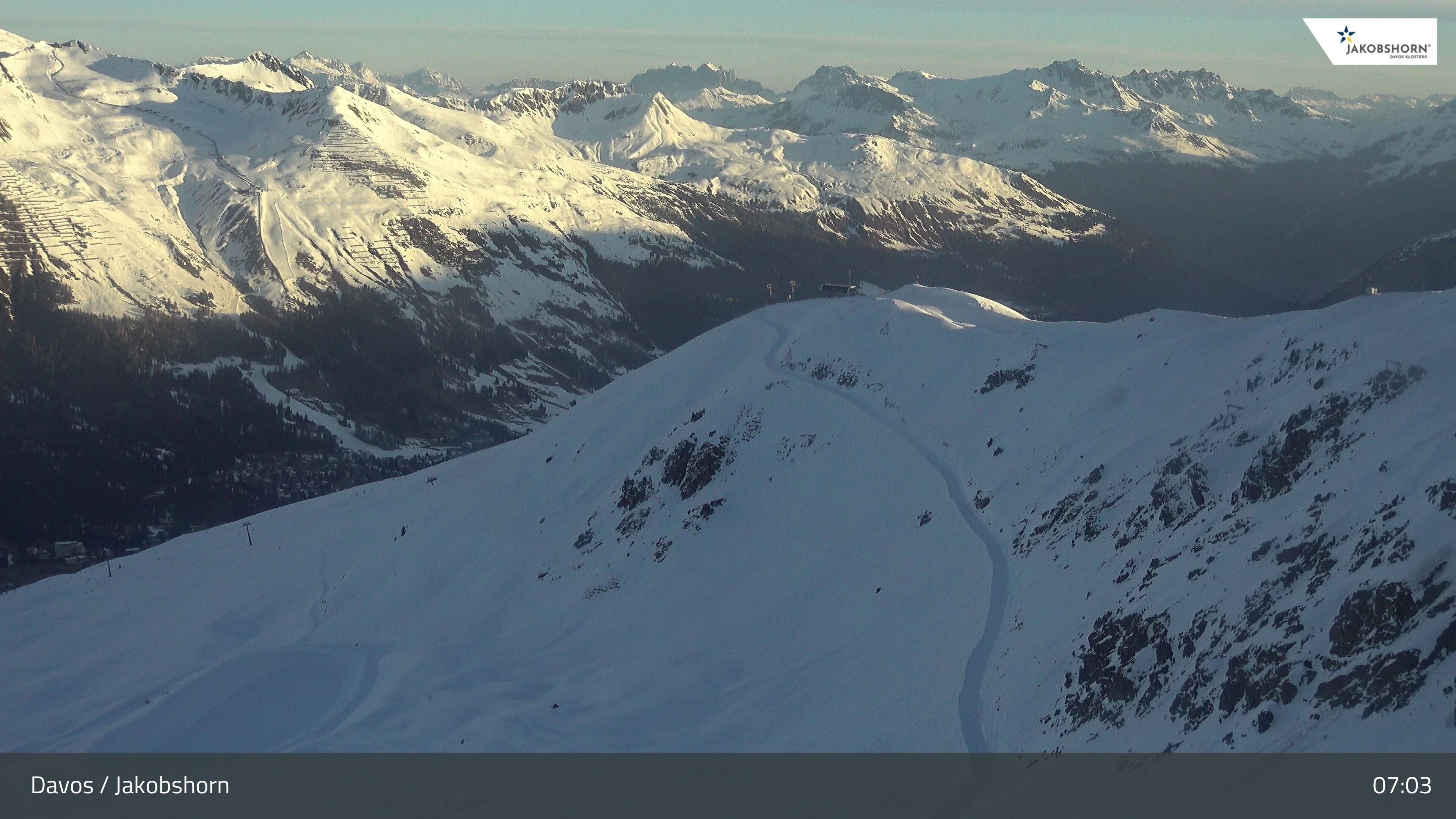 Archiv Foto Webcam Jakobshorn - Blick Richtung Brämabüel