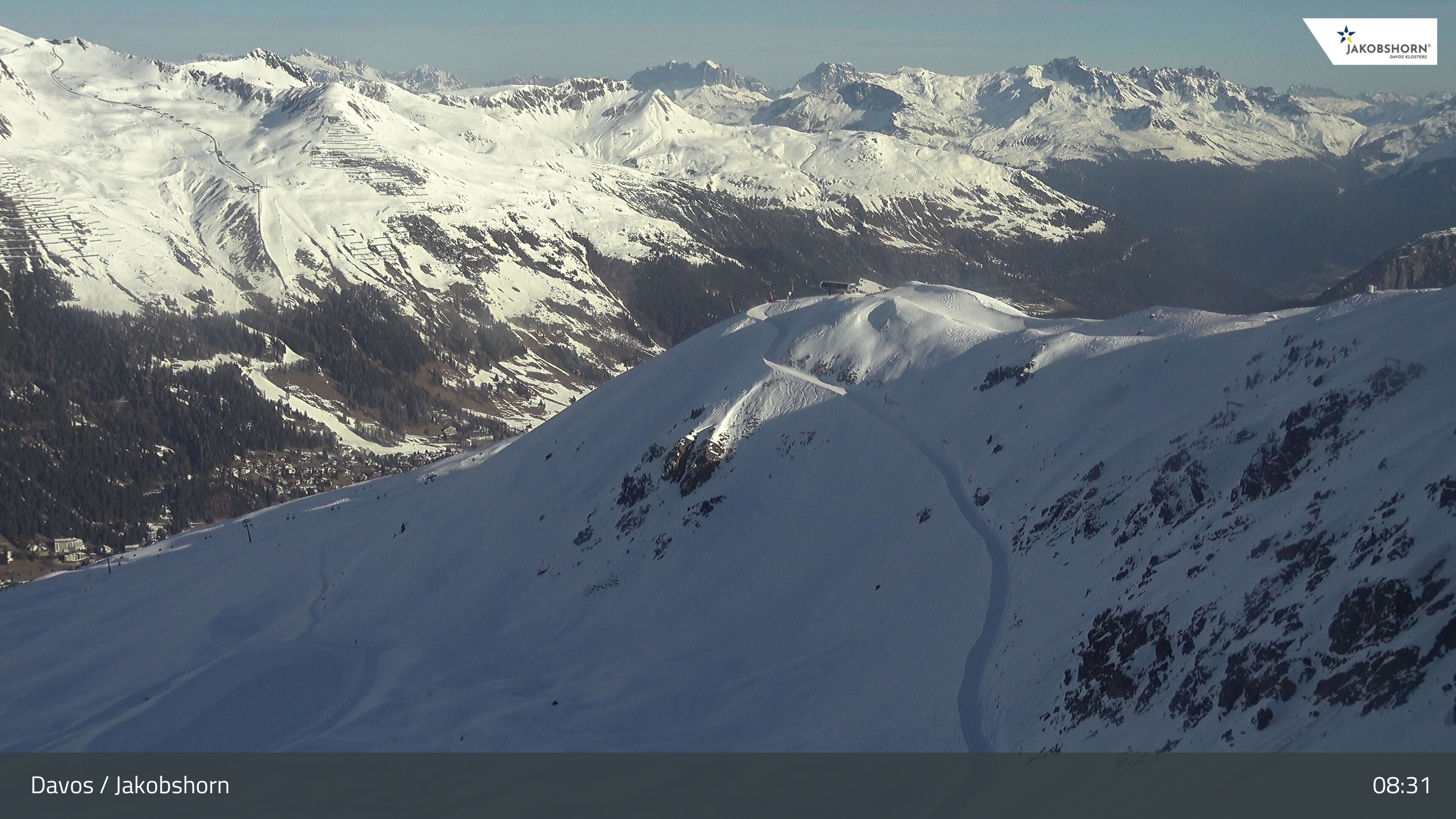 Archiv Foto Webcam Jakobshorn - Blick Richtung Brämabüel