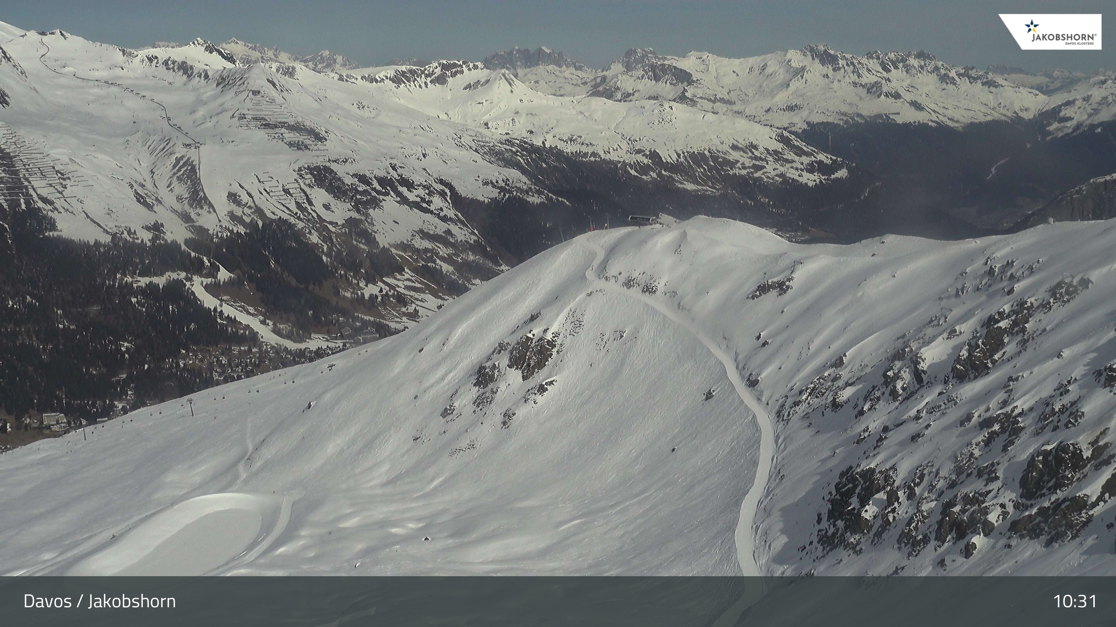 Archiv Foto Webcam Jakobshorn - Blick Richtung Brämabüel
