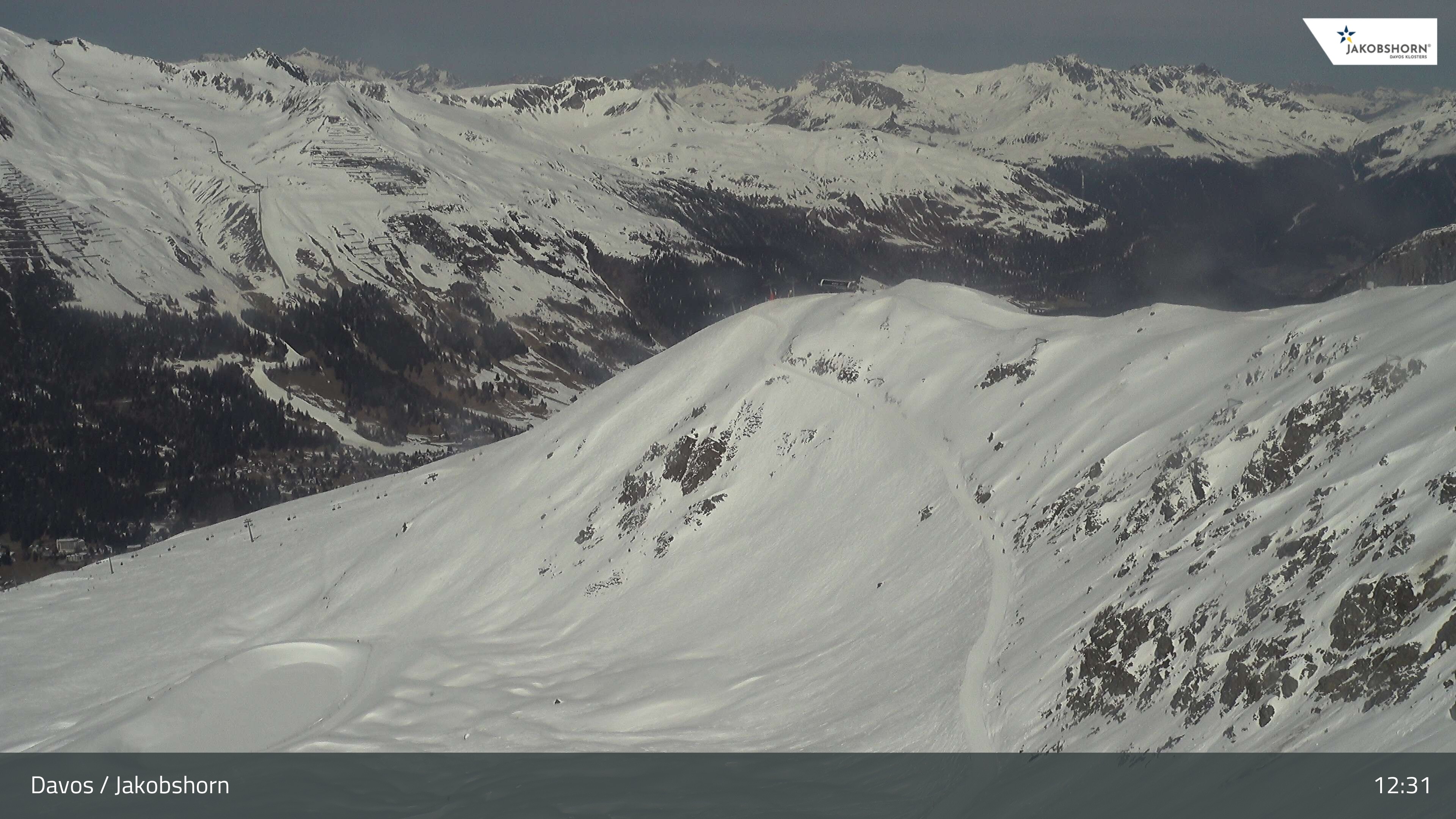 Archiv Foto Webcam Jakobshorn - Blick Richtung Brämabüel