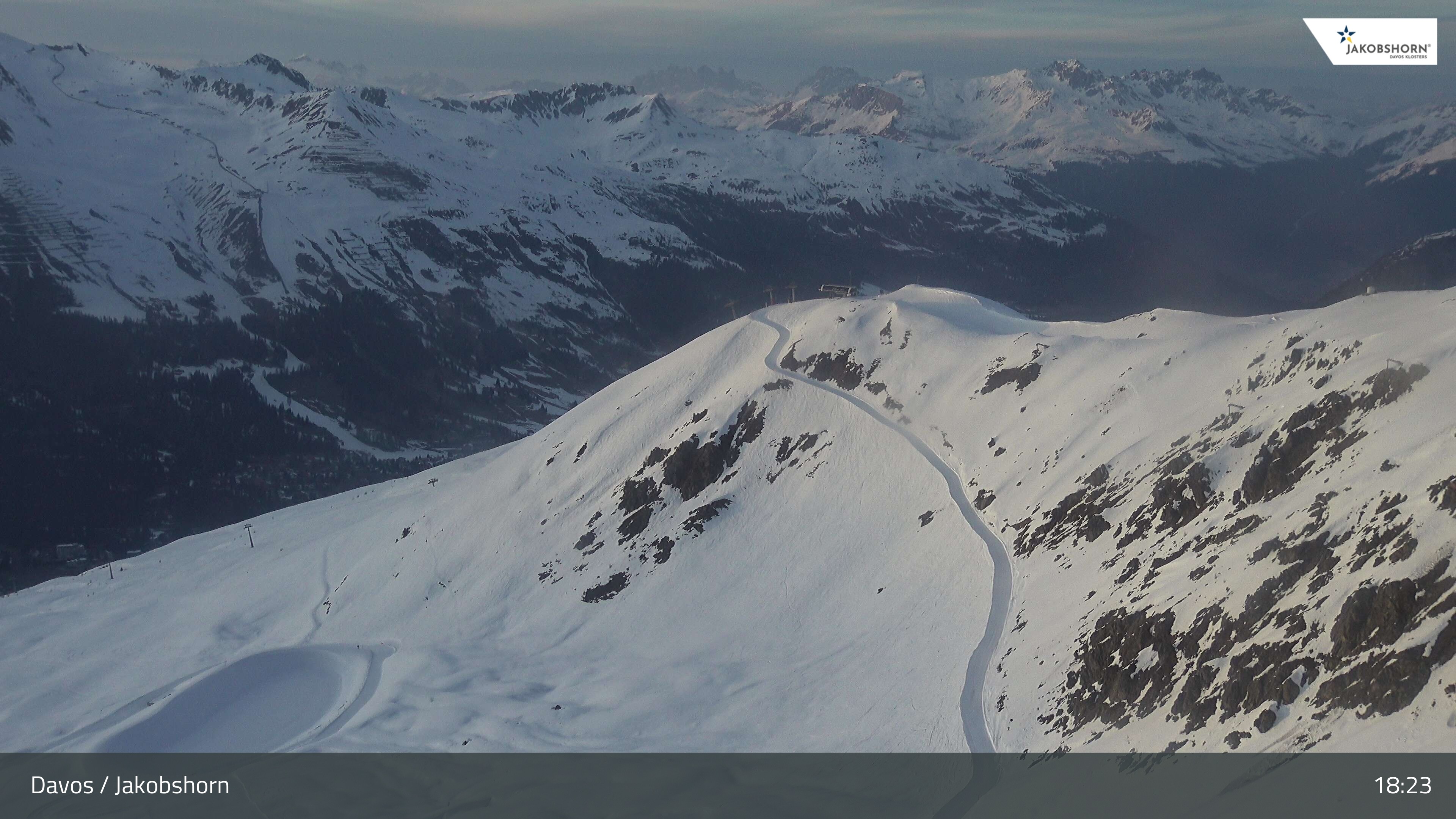 Archiv Foto Webcam Jakobshorn - Blick Richtung Brämabüel