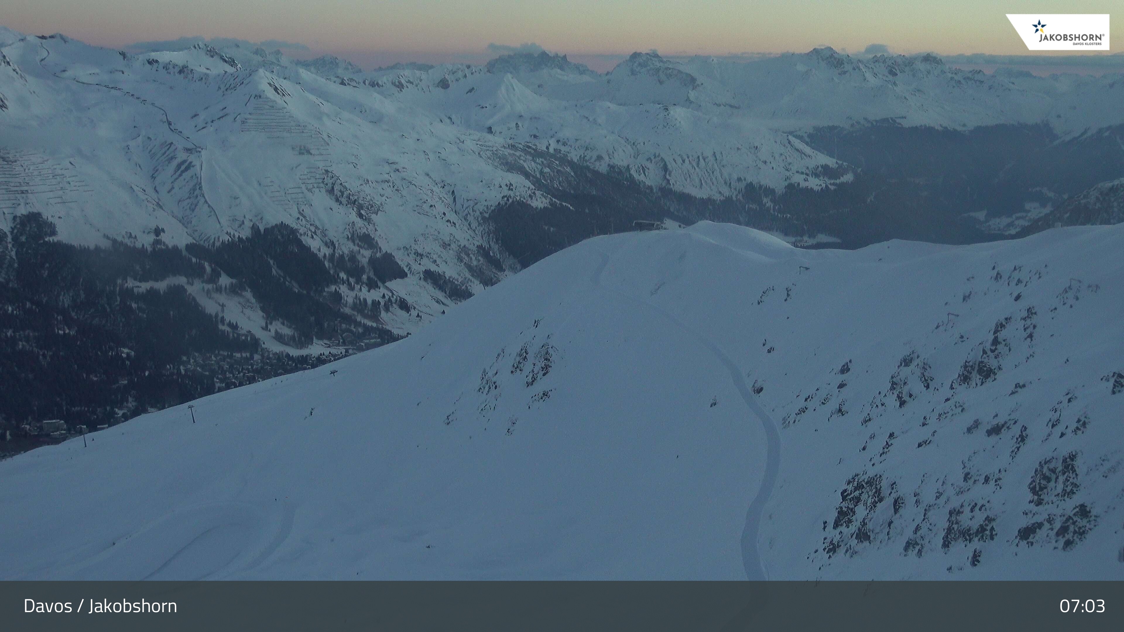 Archiv Foto Webcam Jakobshorn - Blick Richtung Brämabüel