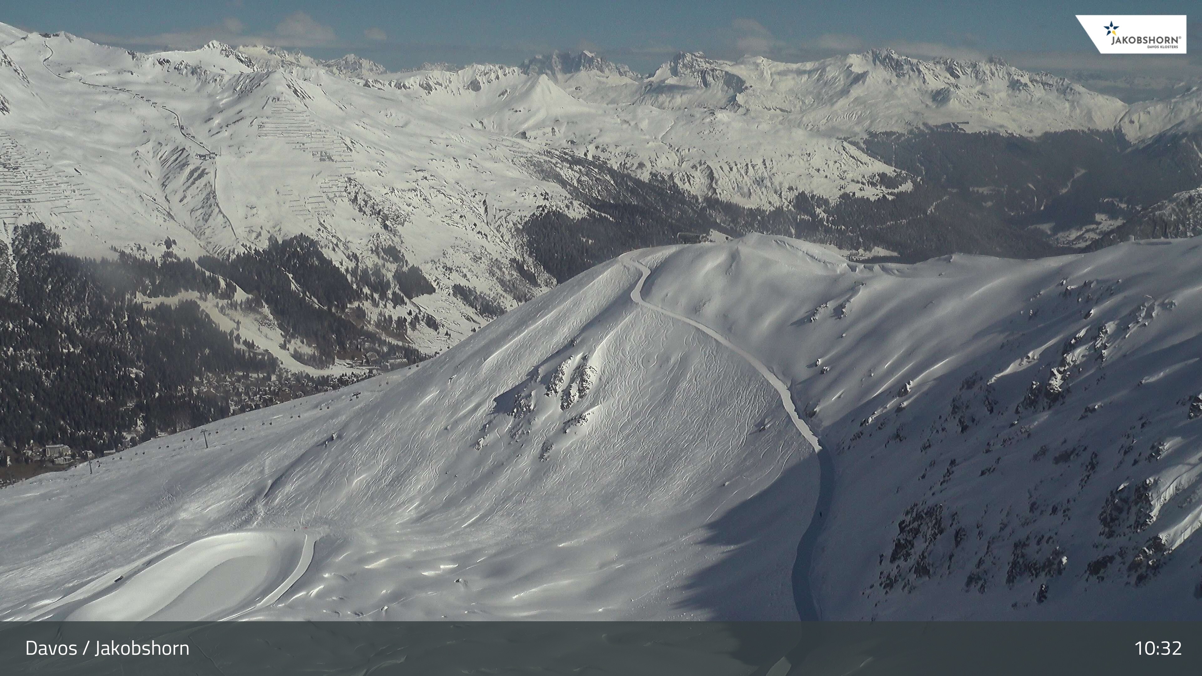 Archiv Foto Webcam Jakobshorn - Blick Richtung Brämabüel