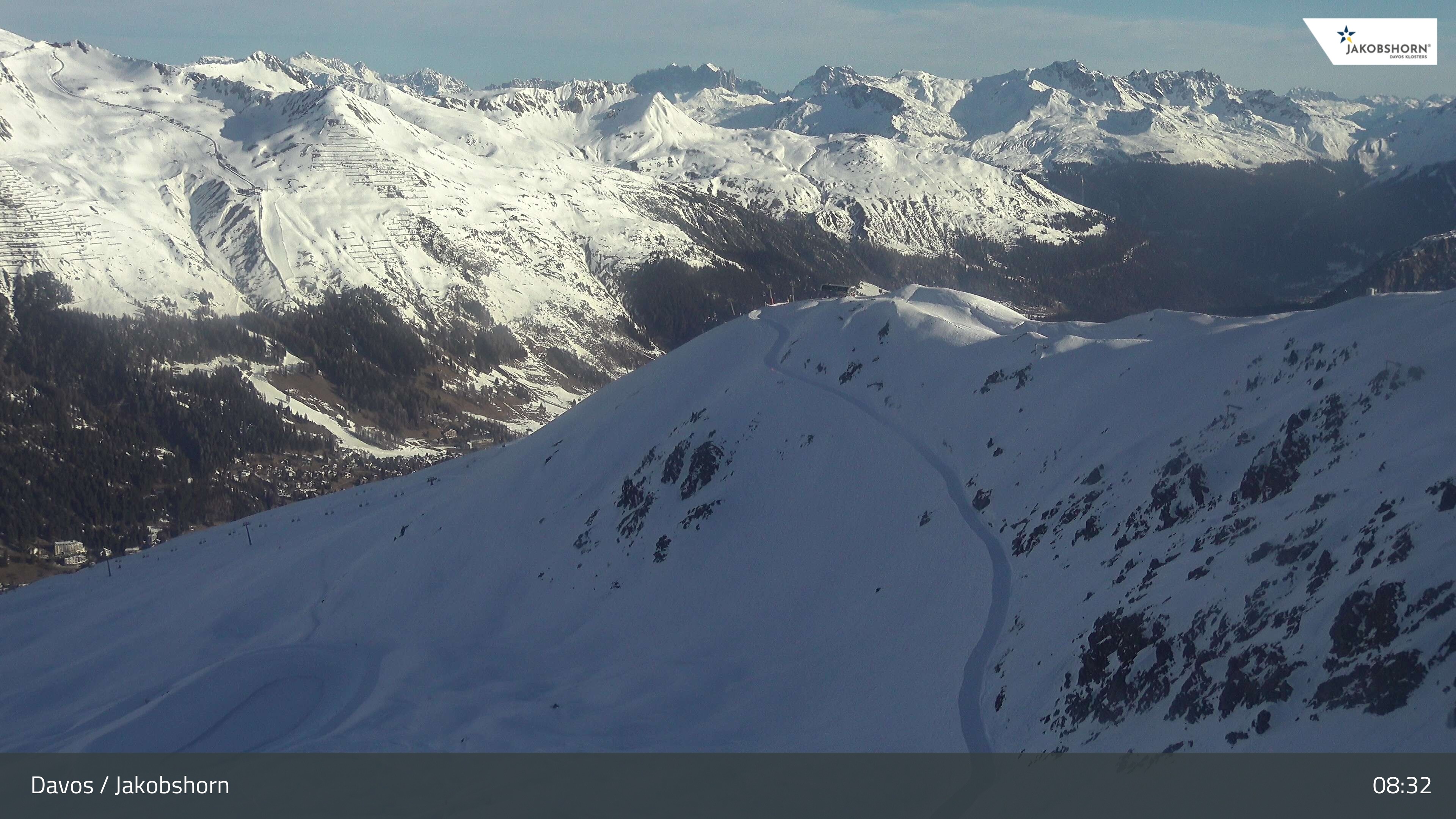 Archiv Foto Webcam Jakobshorn - Blick Richtung Brämabüel