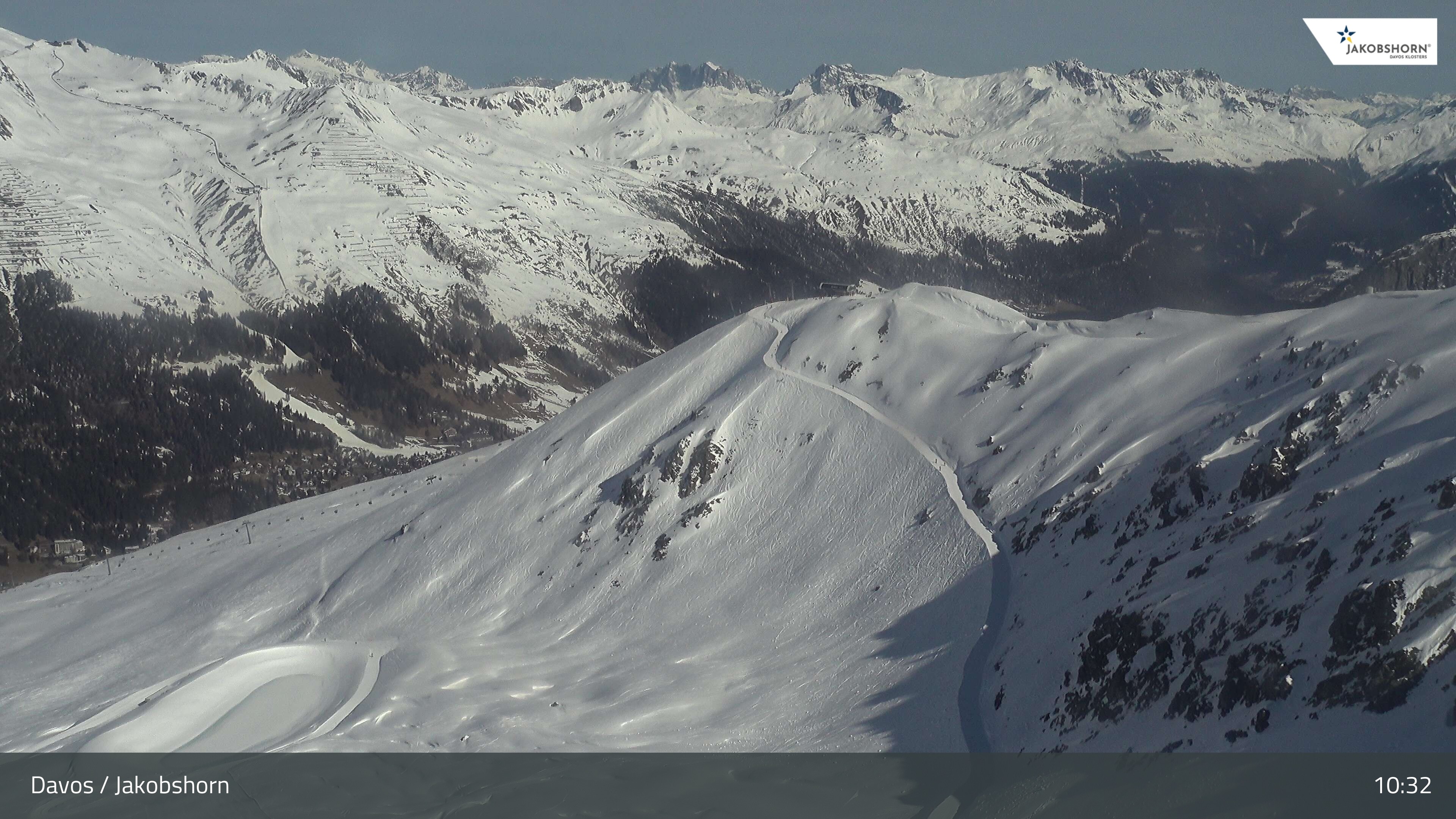 Archiv Foto Webcam Jakobshorn - Blick Richtung Brämabüel