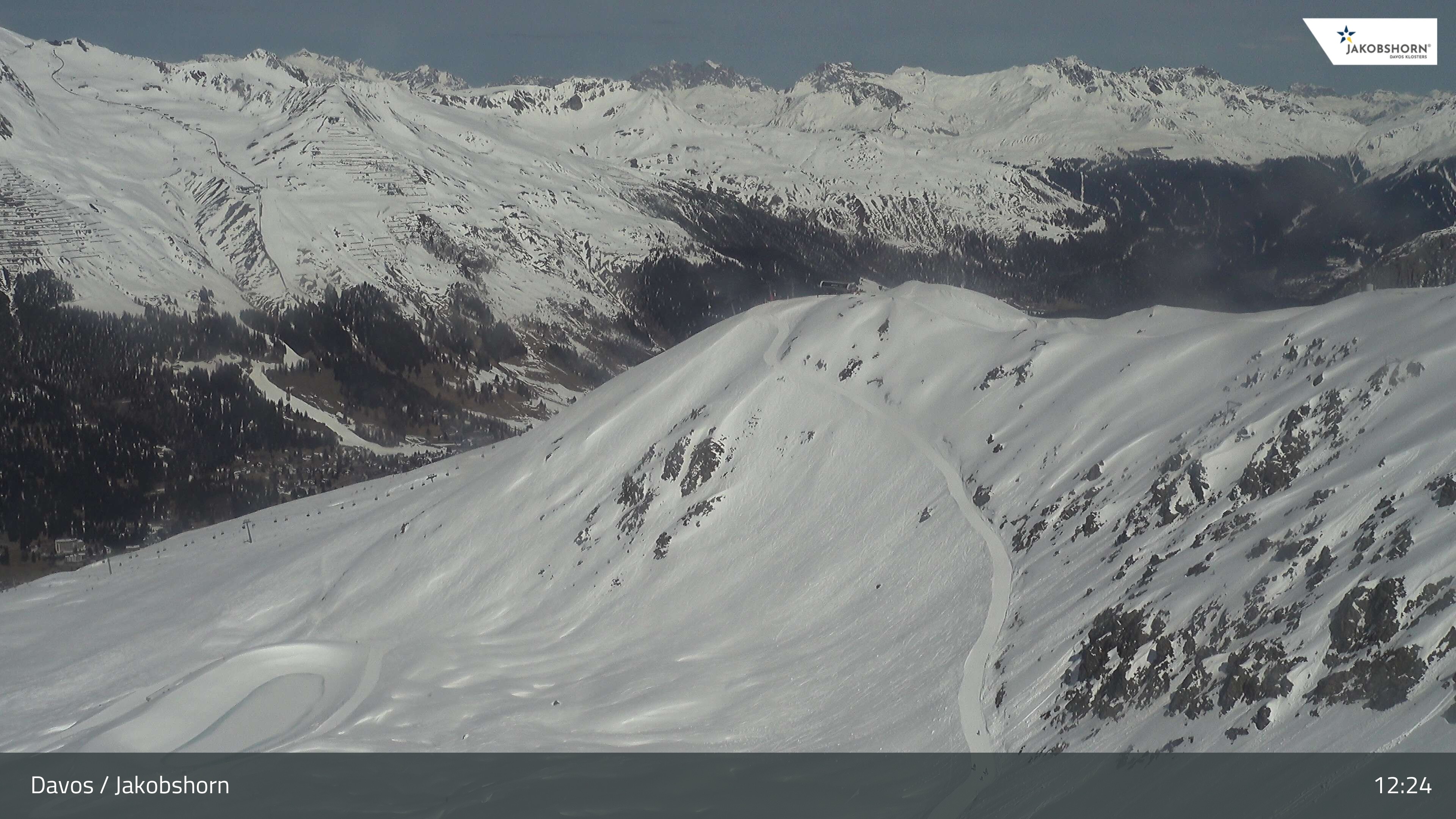 Archiv Foto Webcam Jakobshorn - Blick Richtung Brämabüel