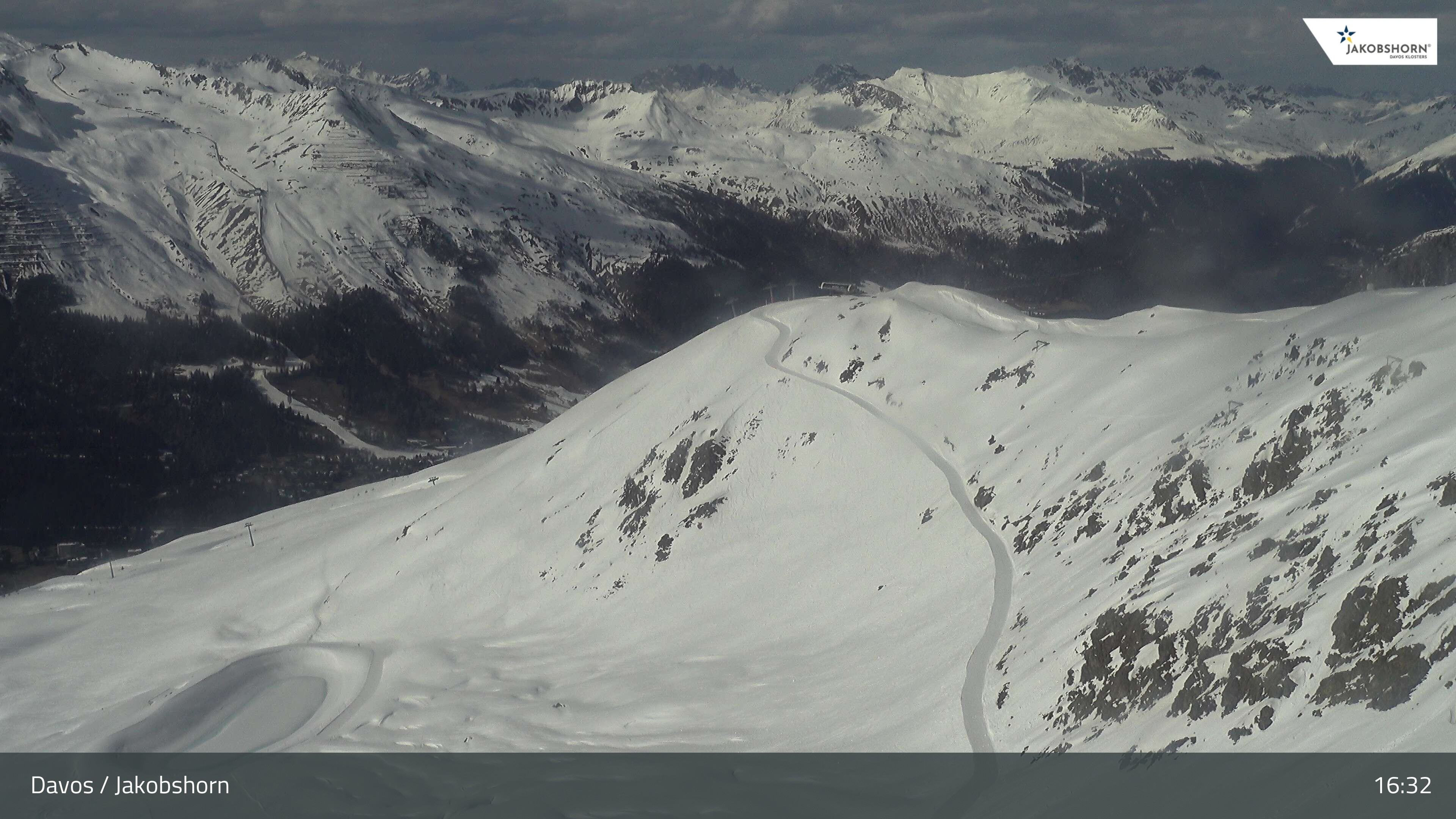 Archiv Foto Webcam Jakobshorn - Blick Richtung Brämabüel