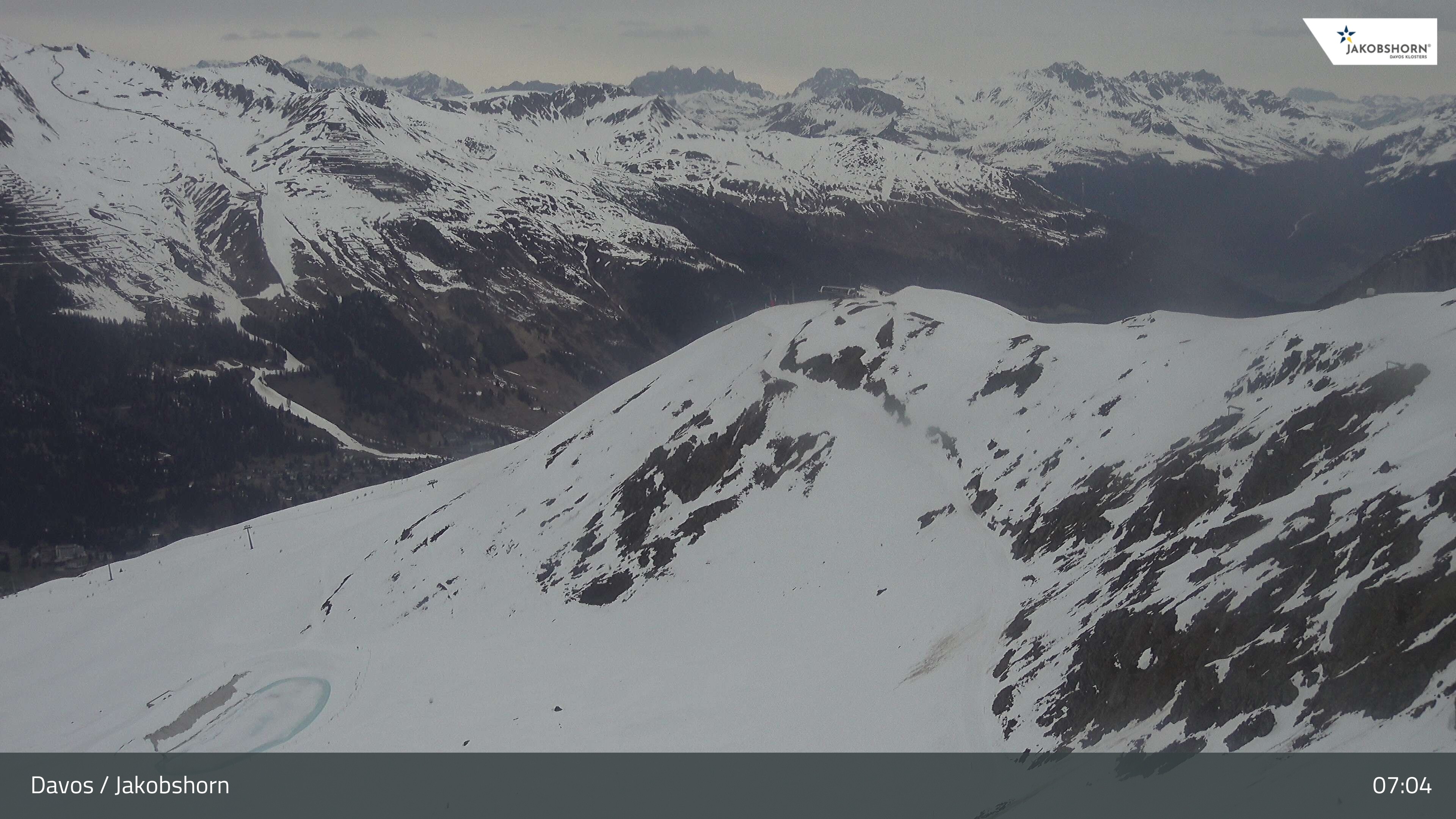 Archiv Foto Webcam Jakobshorn - Blick Richtung Brämabüel