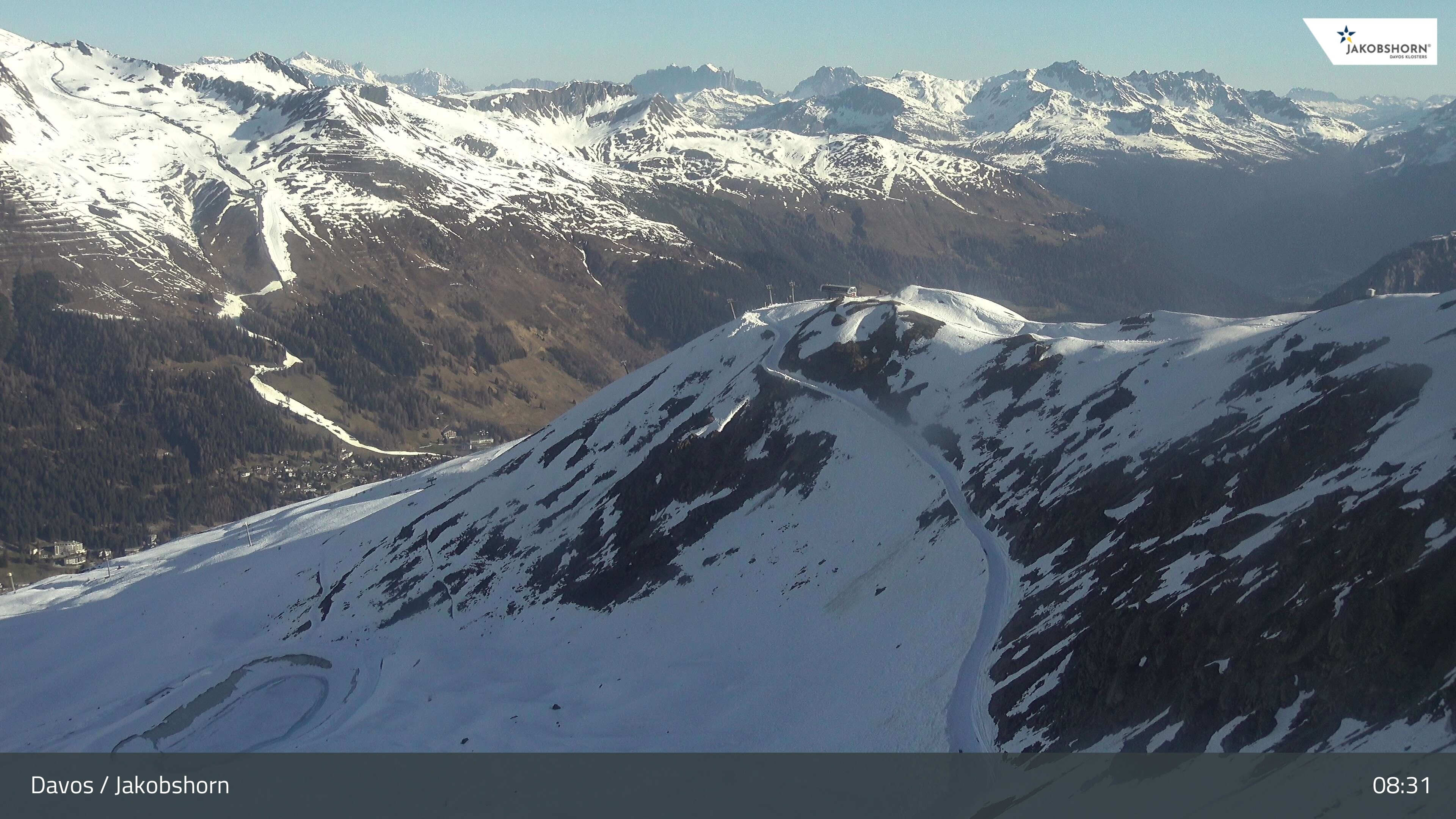 Archiv Foto Webcam Jakobshorn - Blick Richtung Brämabüel