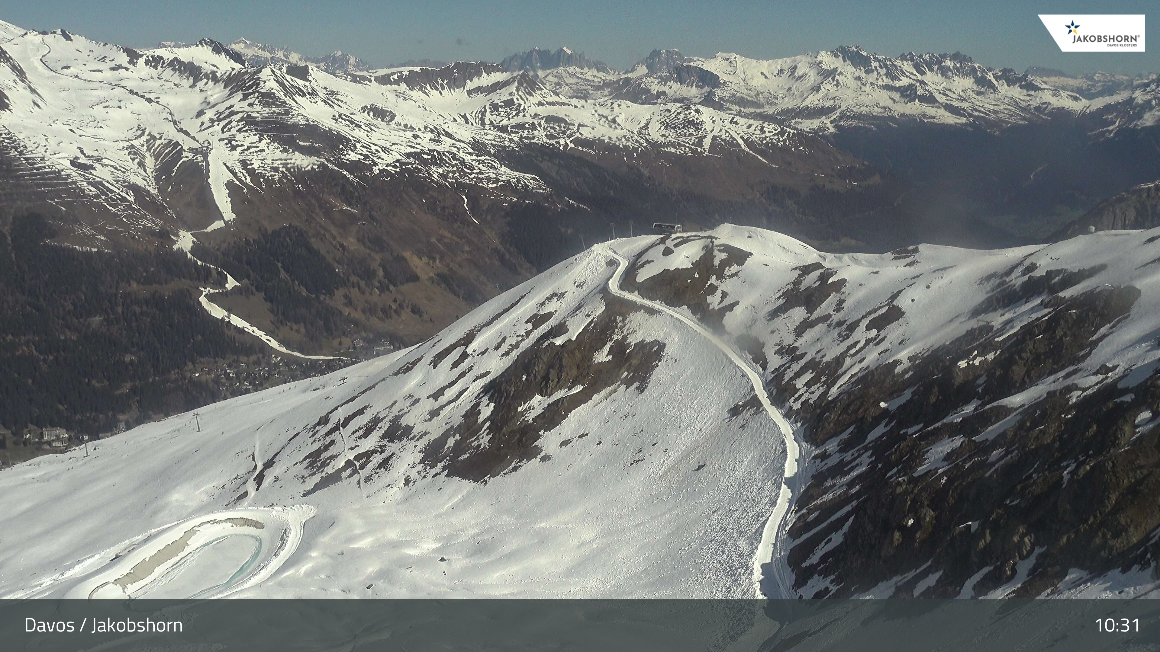 Archiv Foto Webcam Jakobshorn - Blick Richtung Brämabüel