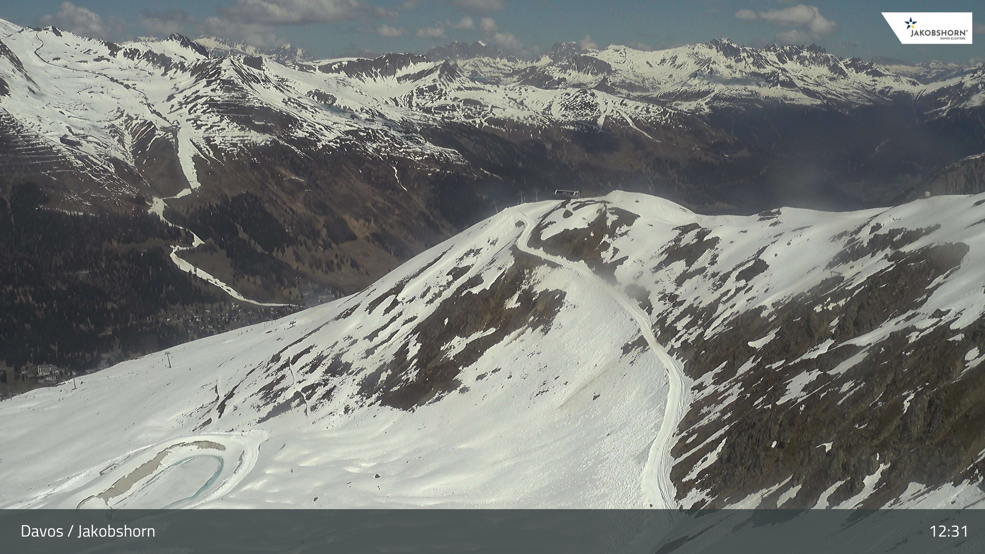 Archiv Foto Webcam Jakobshorn - Blick Richtung Brämabüel