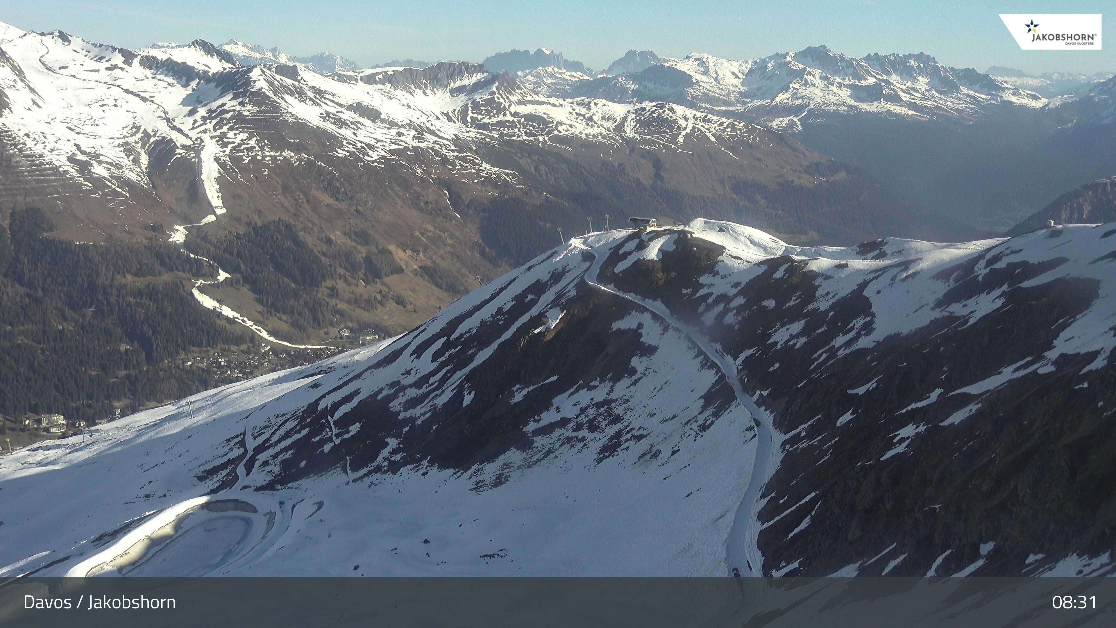 Archiv Foto Webcam Jakobshorn - Blick Richtung Brämabüel
