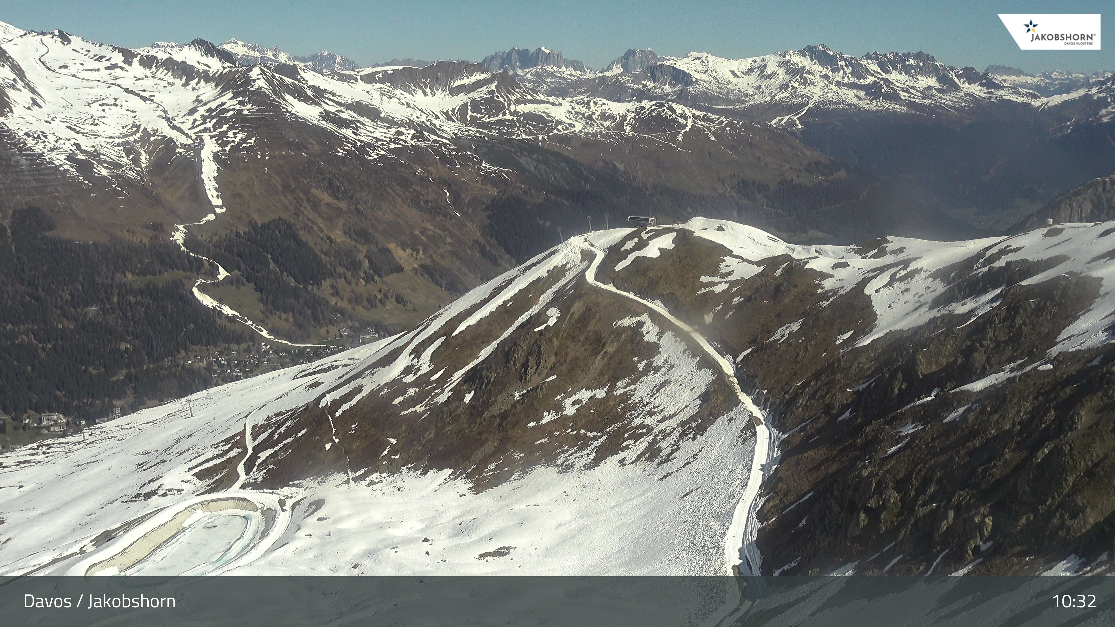 Archiv Foto Webcam Jakobshorn - Blick Richtung Brämabüel