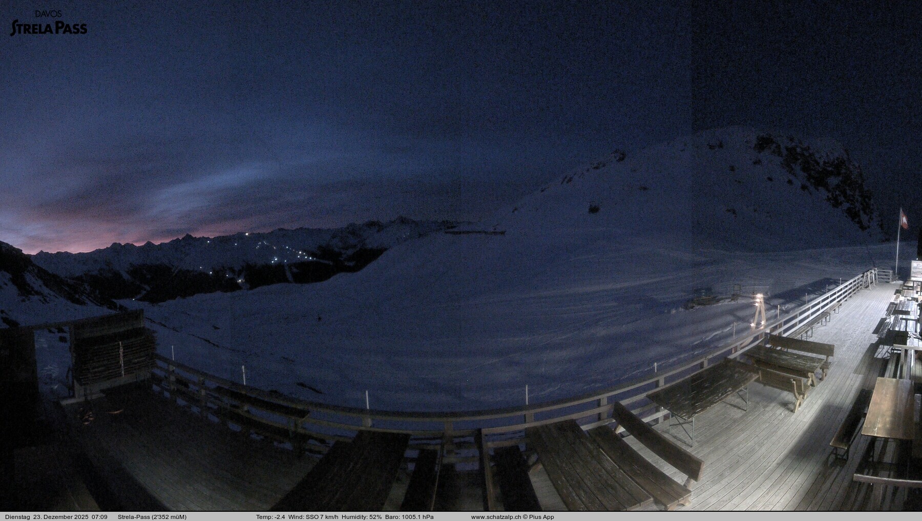 Archiv Foto Webcam Restaurant Strela Pass Schatzalp