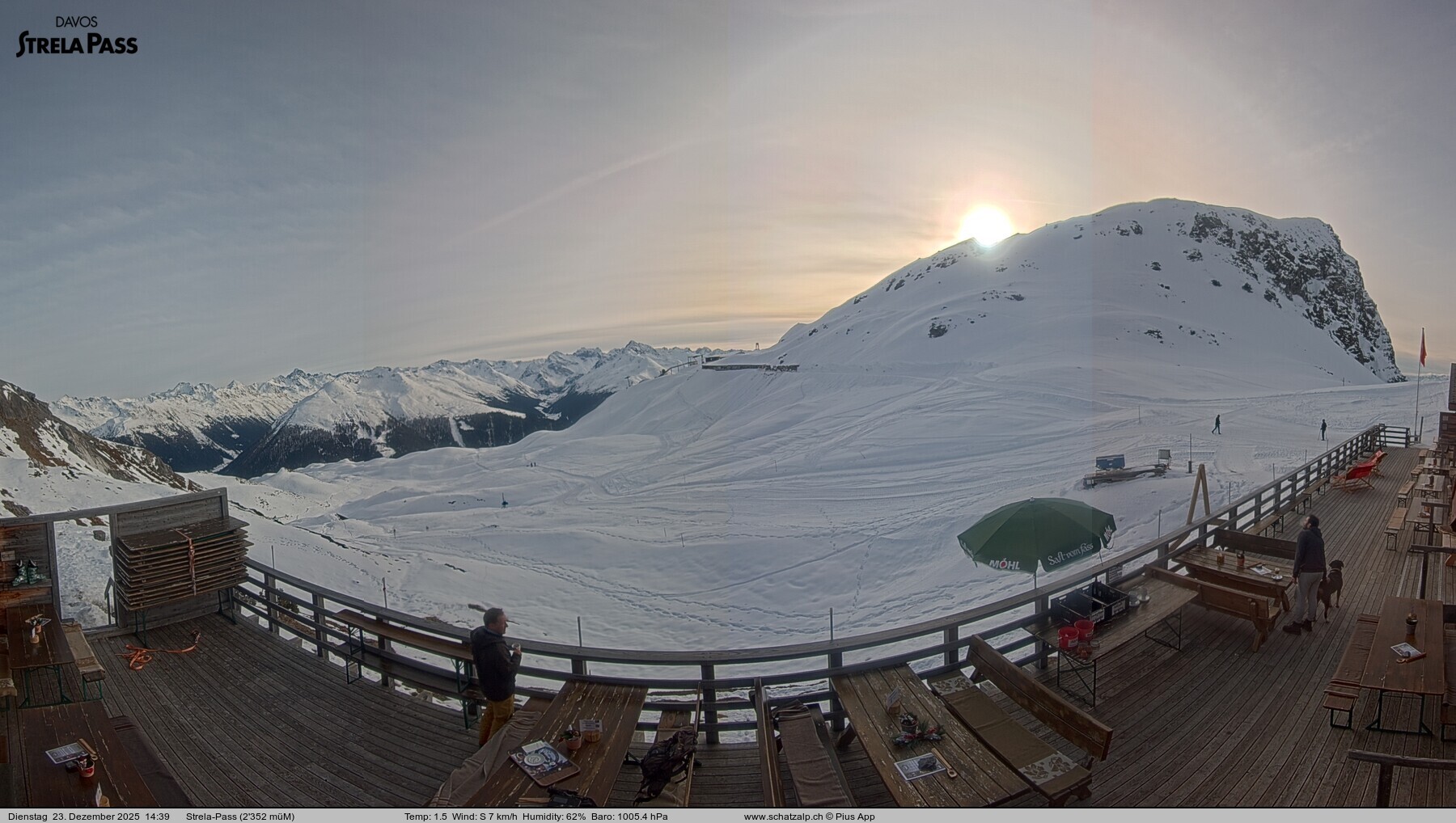 Archiv Foto Webcam Restaurant Strela Pass Schatzalp