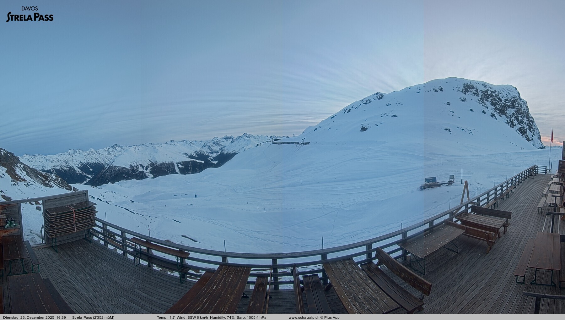 Archiv Foto Webcam Restaurant Strela Pass Schatzalp