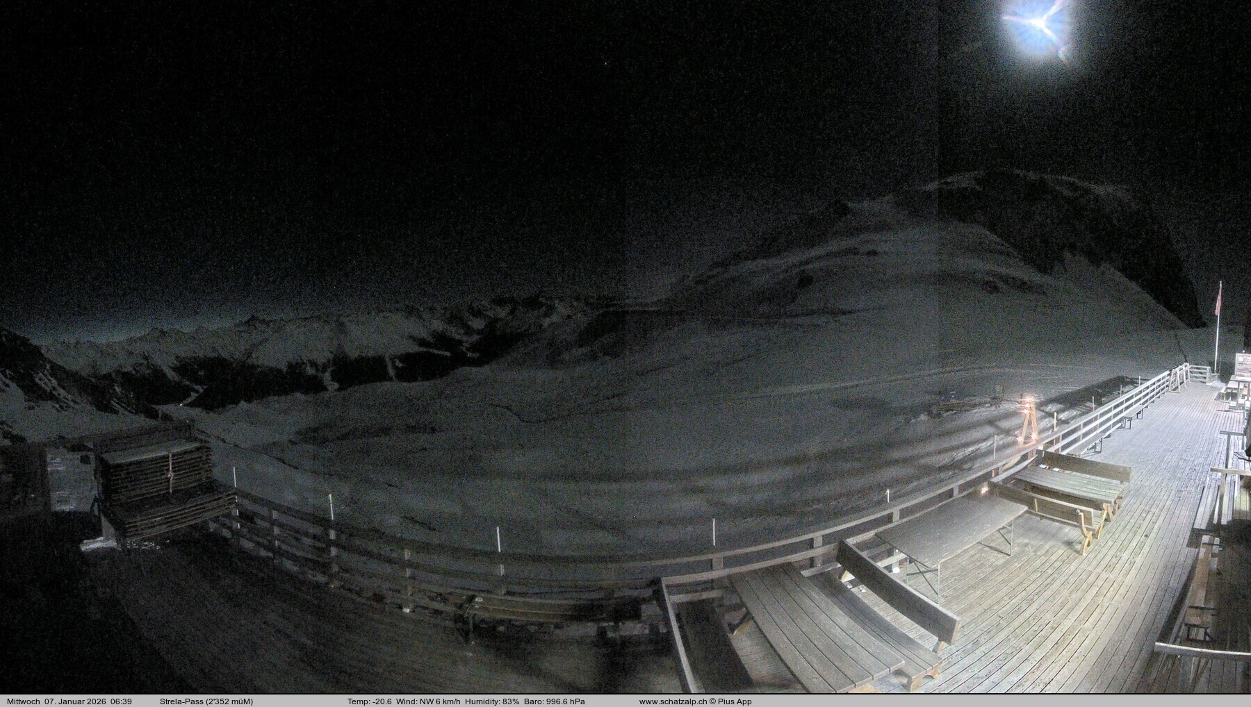 Archiv Foto Webcam Restaurant Strela Pass Schatzalp