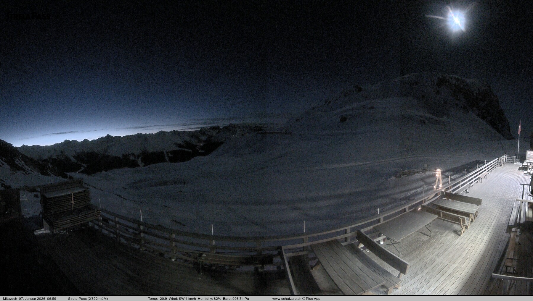 Archiv Foto Webcam Restaurant Strela Pass Schatzalp