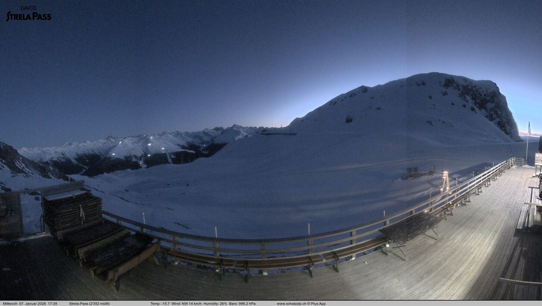 Archiv Foto Webcam Restaurant Strela Pass Schatzalp