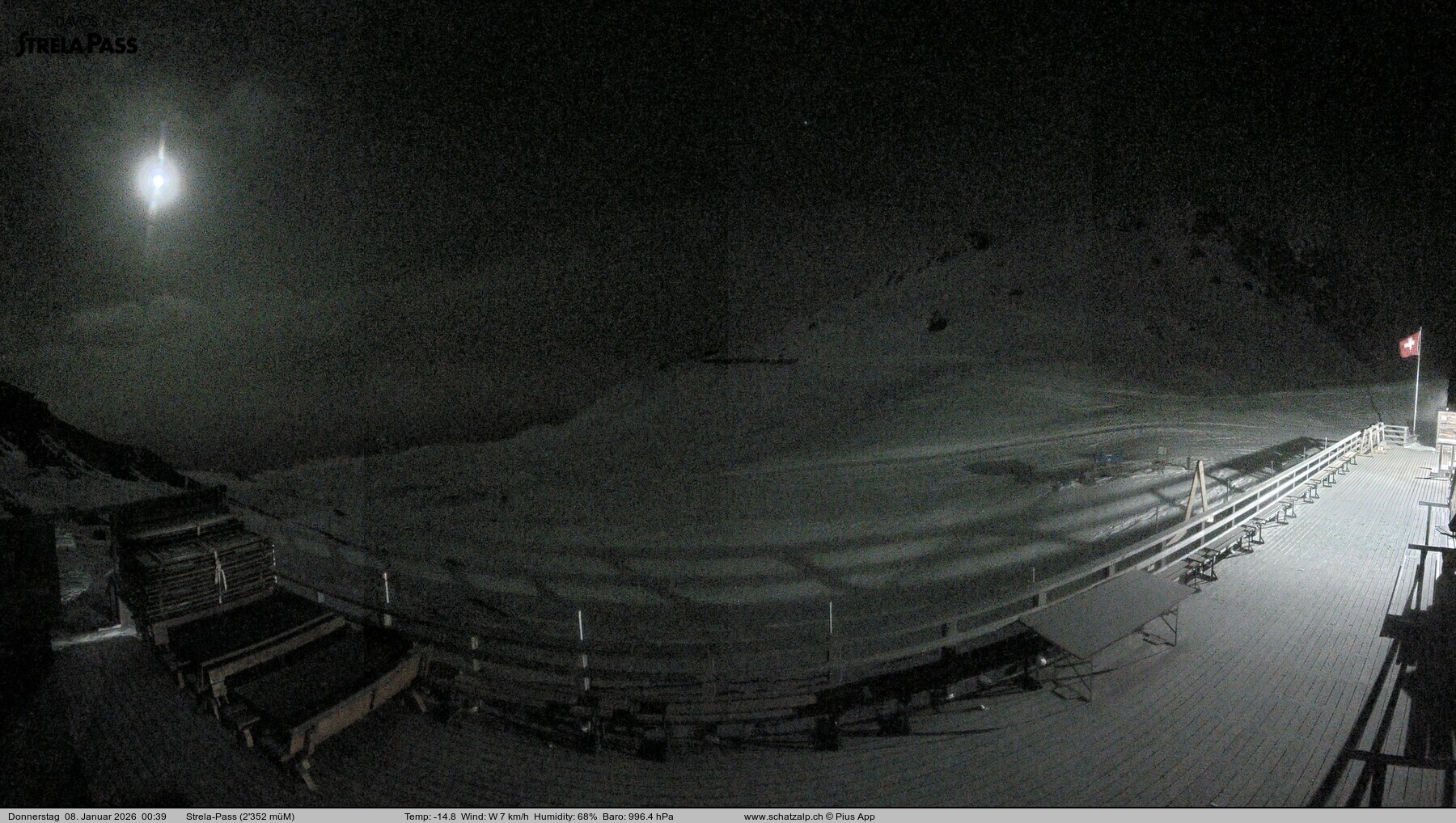 Archiv Foto Webcam Restaurant Strela Pass Schatzalp