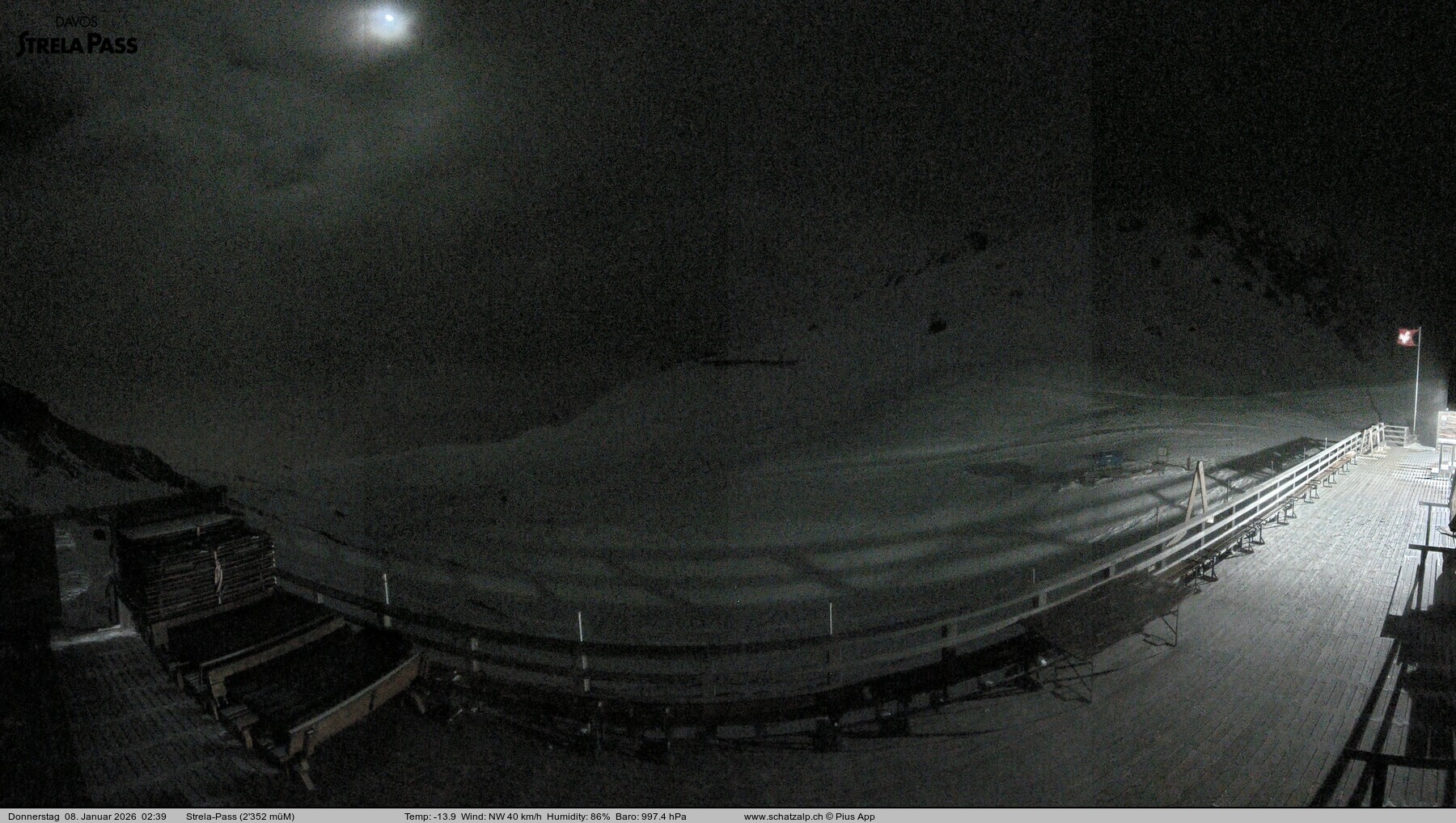 Archiv Foto Webcam Restaurant Strela Pass Schatzalp