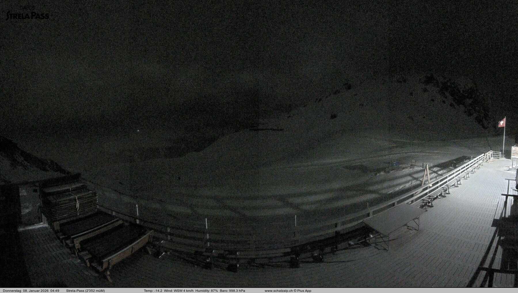 Archiv Foto Webcam Restaurant Strela Pass Schatzalp