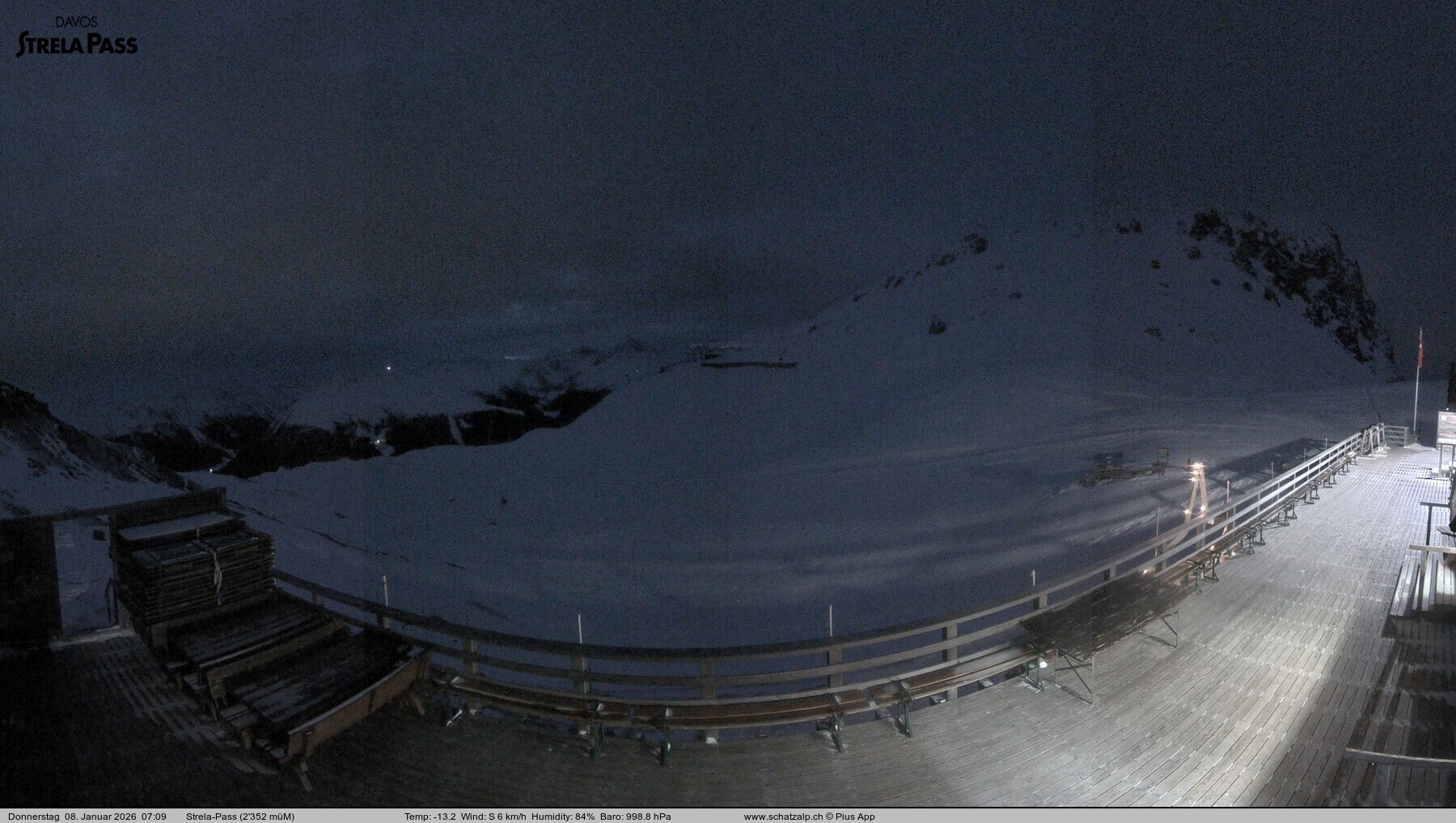 Archiv Foto Webcam Restaurant Strela Pass Schatzalp