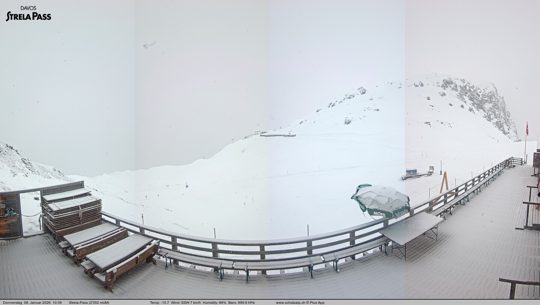 Archiv Foto Webcam Restaurant Strela Pass Schatzalp