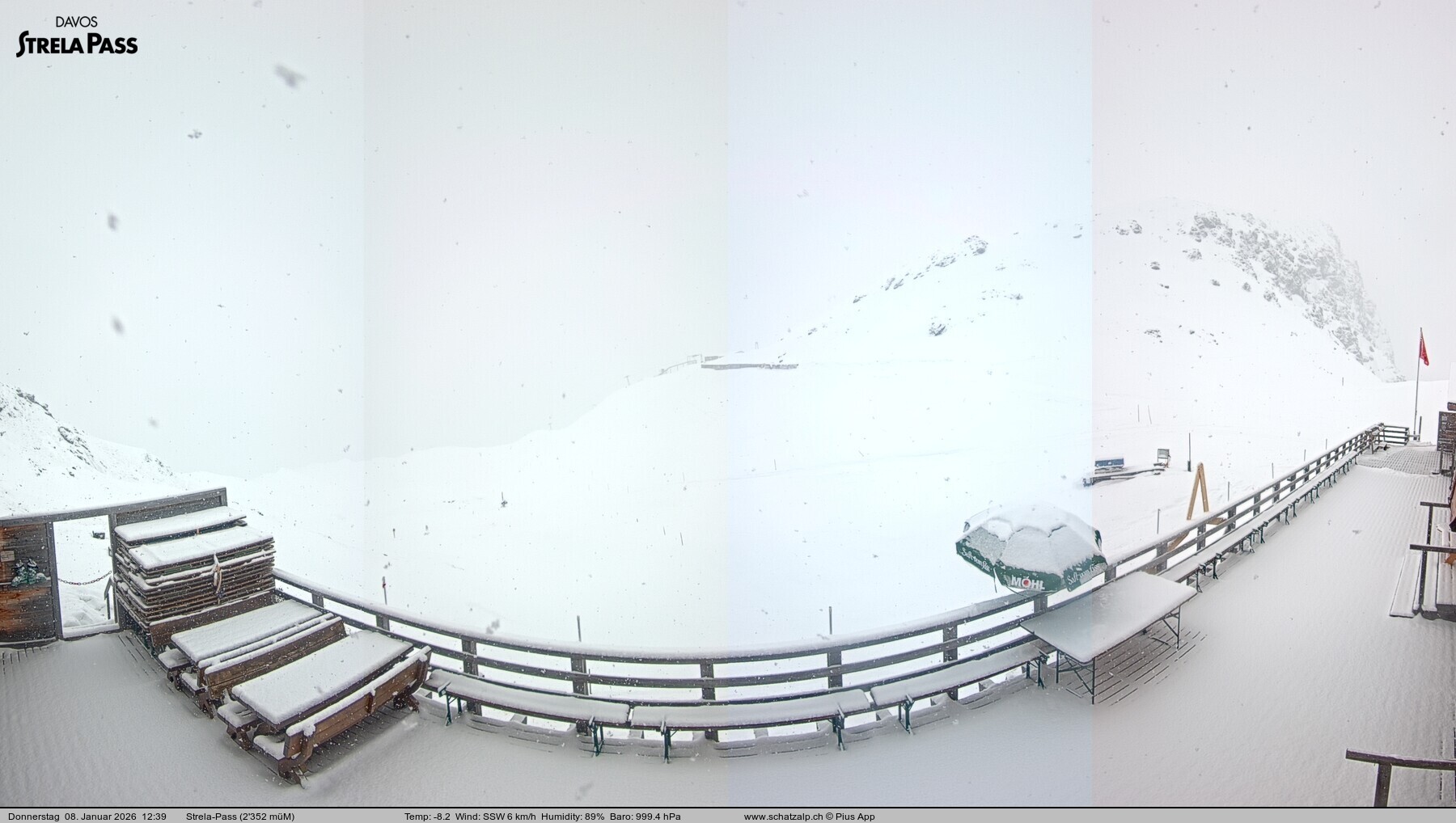 Archiv Foto Webcam Restaurant Strela Pass Schatzalp