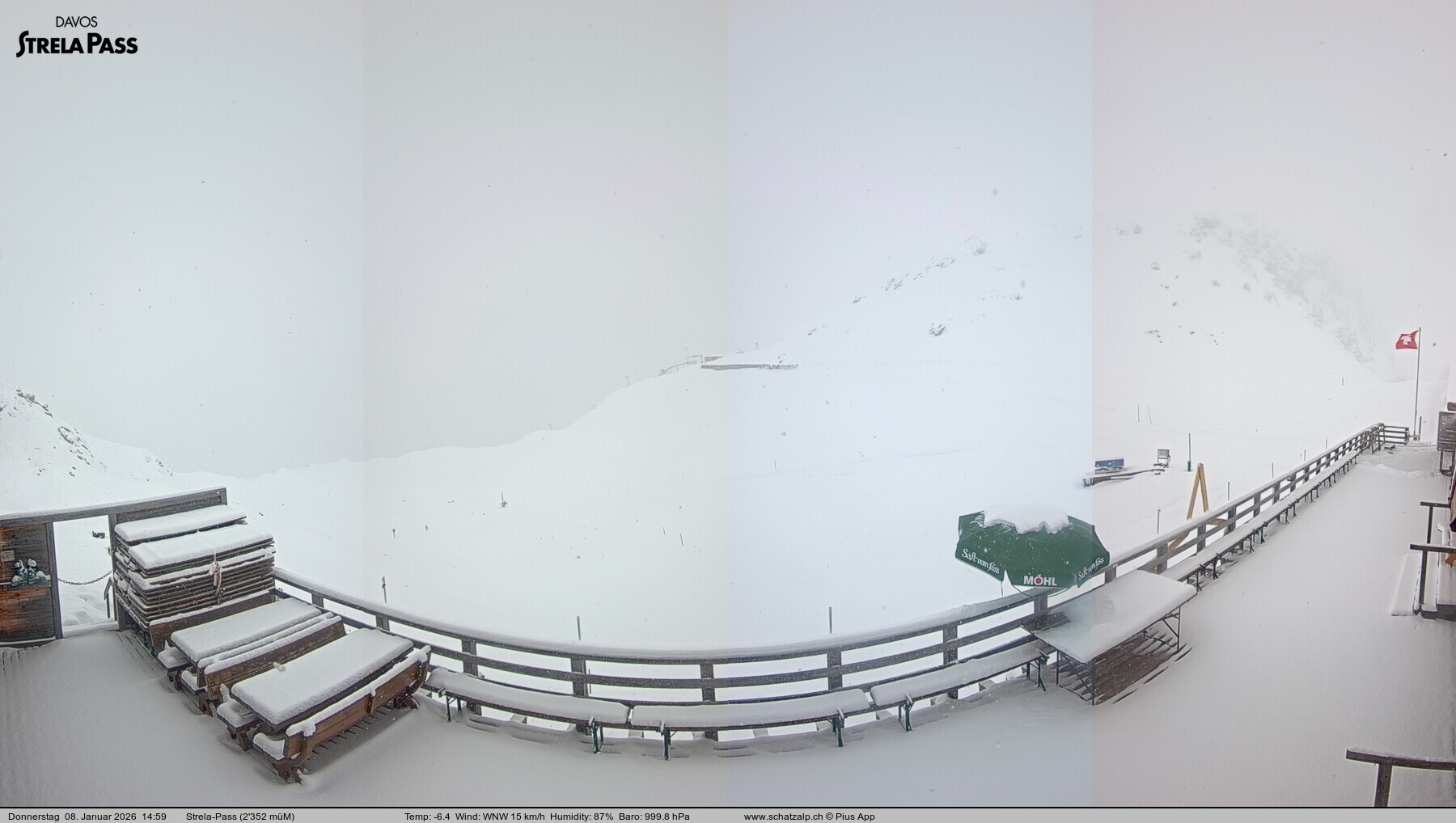 Archiv Foto Webcam Restaurant Strela Pass Schatzalp