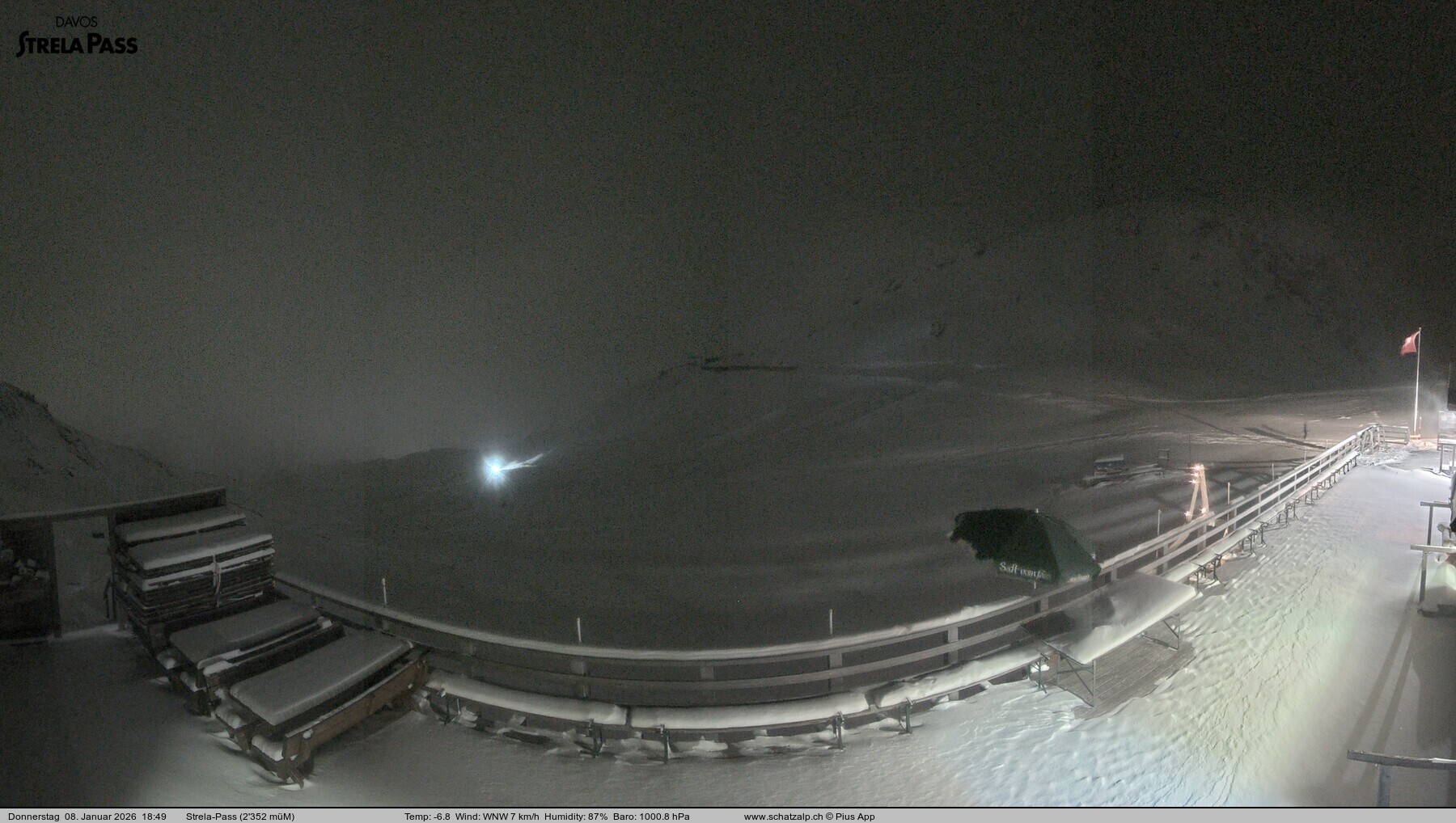 Archiv Foto Webcam Restaurant Strela Pass Schatzalp