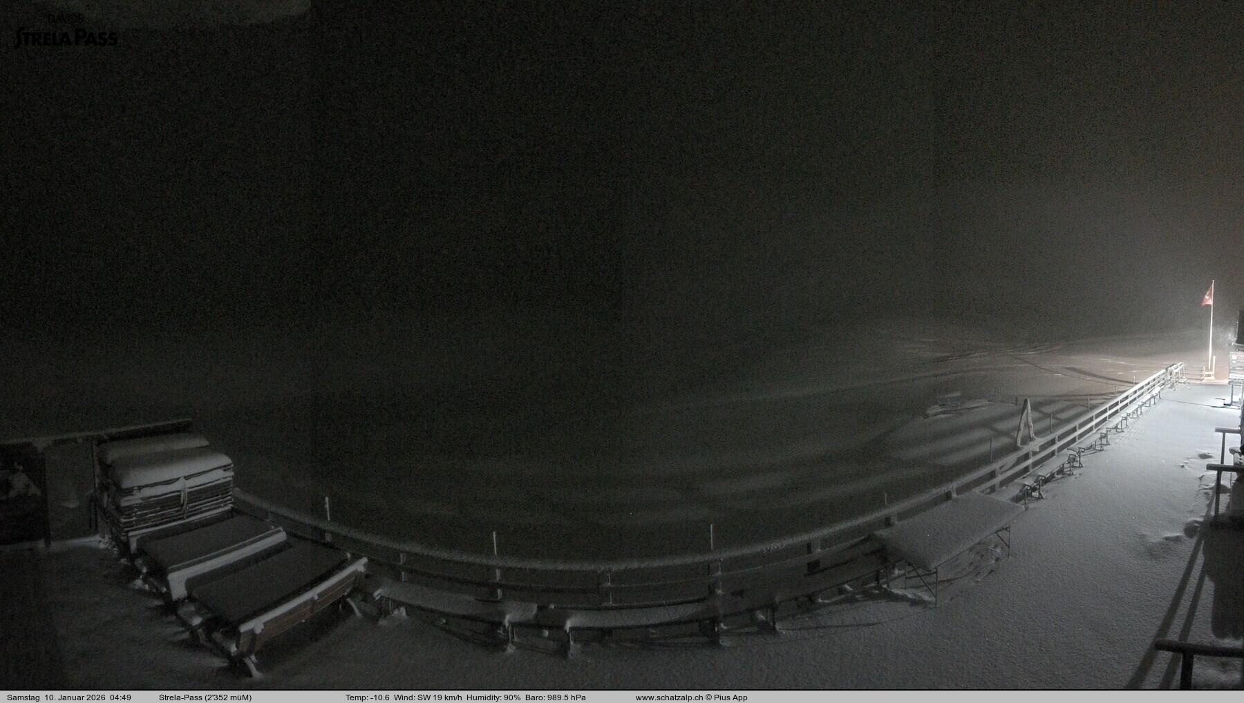 Archiv Foto Webcam Restaurant Strela Pass Schatzalp