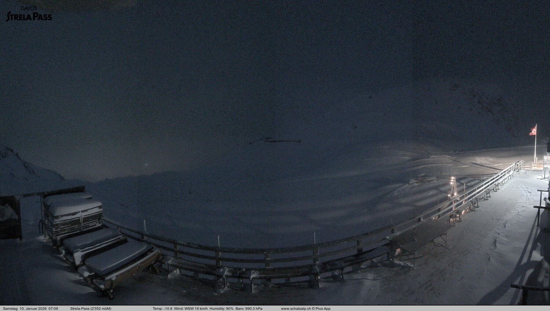 Archived image Webcam Schatzalp - Strela Pass