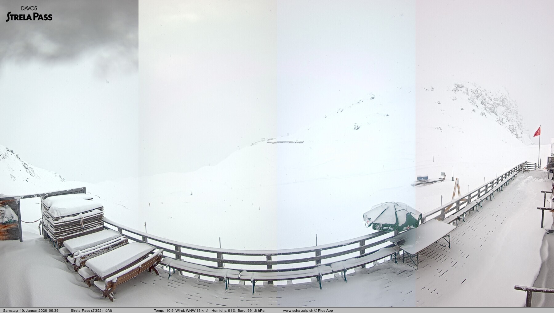 Archived image Webcam Schatzalp - Strela Pass