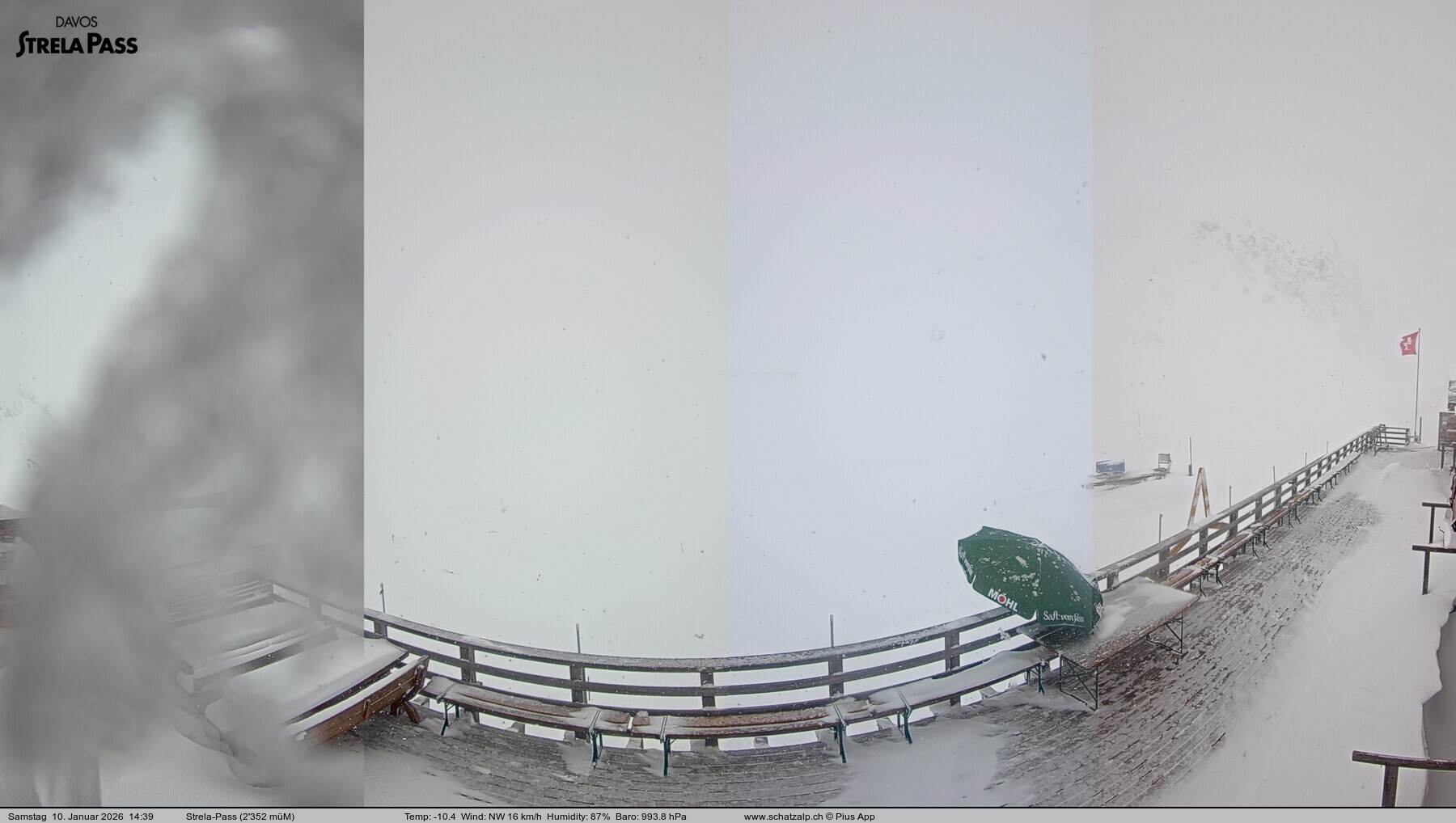 Archived image Webcam Schatzalp - Strela Pass