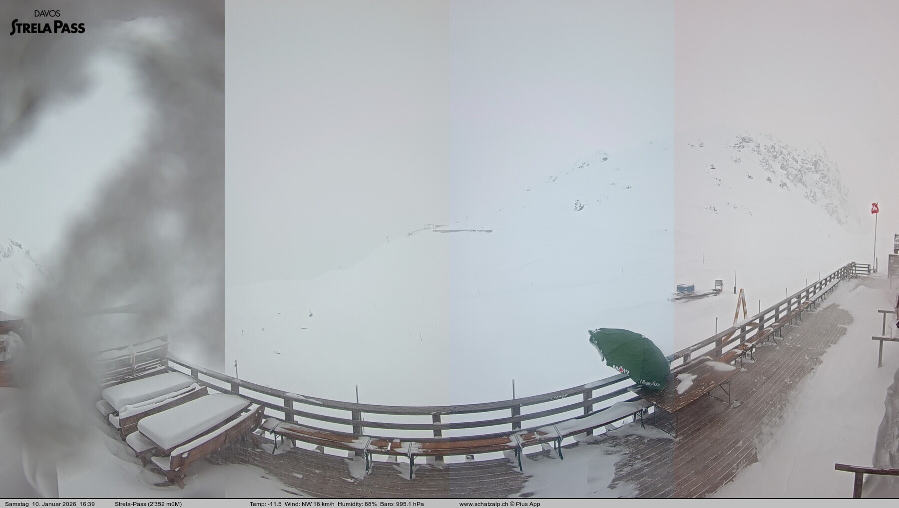 Archived image Webcam Schatzalp - Strela Pass