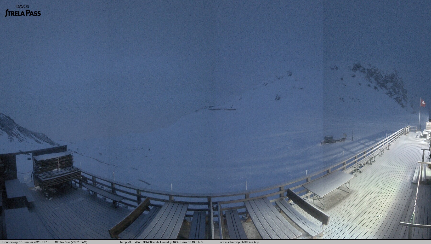 Archiv Foto Webcam Restaurant Strela Pass Schatzalp