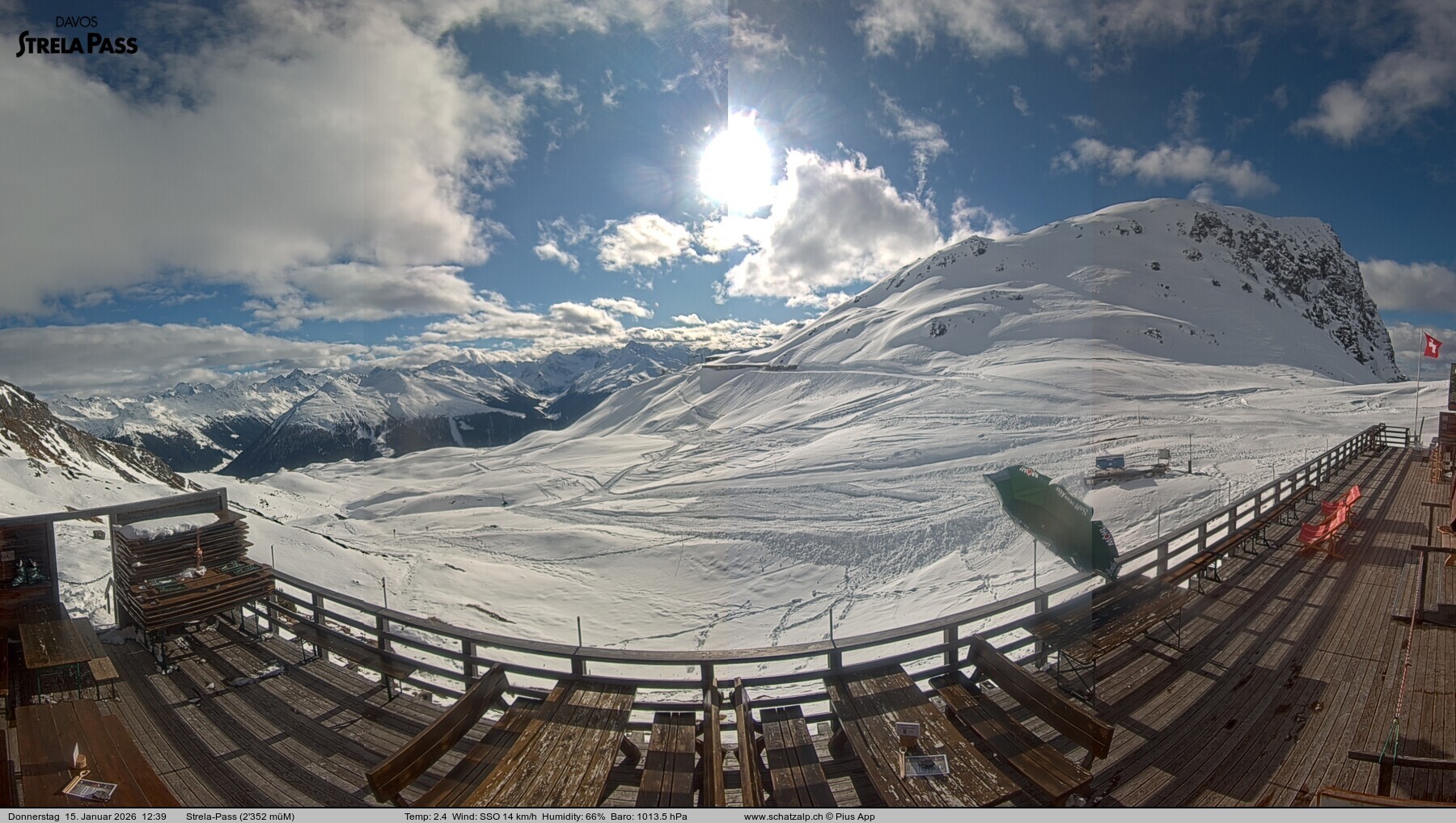 Archiv Foto Webcam Restaurant Strela Pass Schatzalp