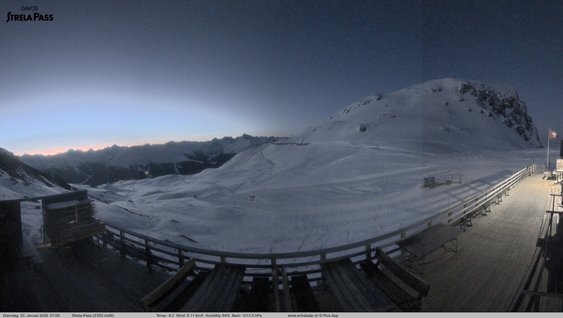 Archiv Foto Webcam Restaurant Strela Pass Schatzalp