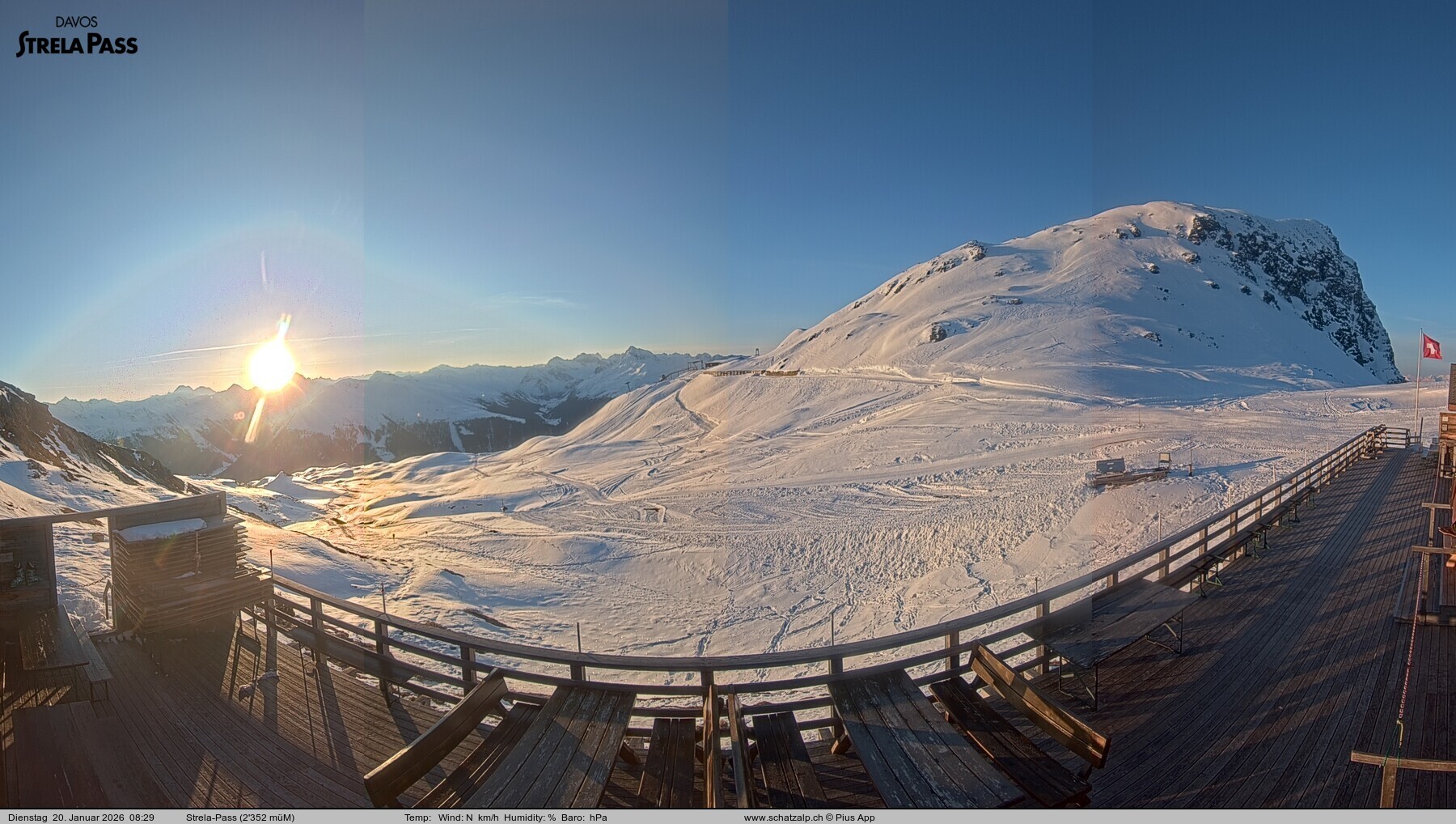 Archiv Foto Webcam Restaurant Strela Pass Schatzalp