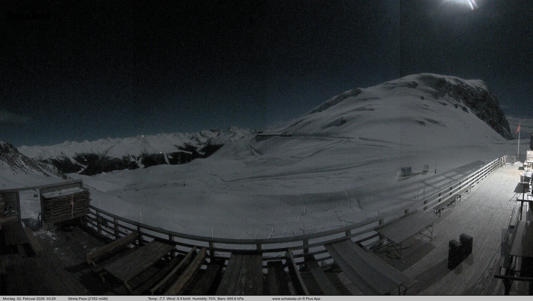 Archiv Foto Webcam Restaurant Strela Pass Schatzalp