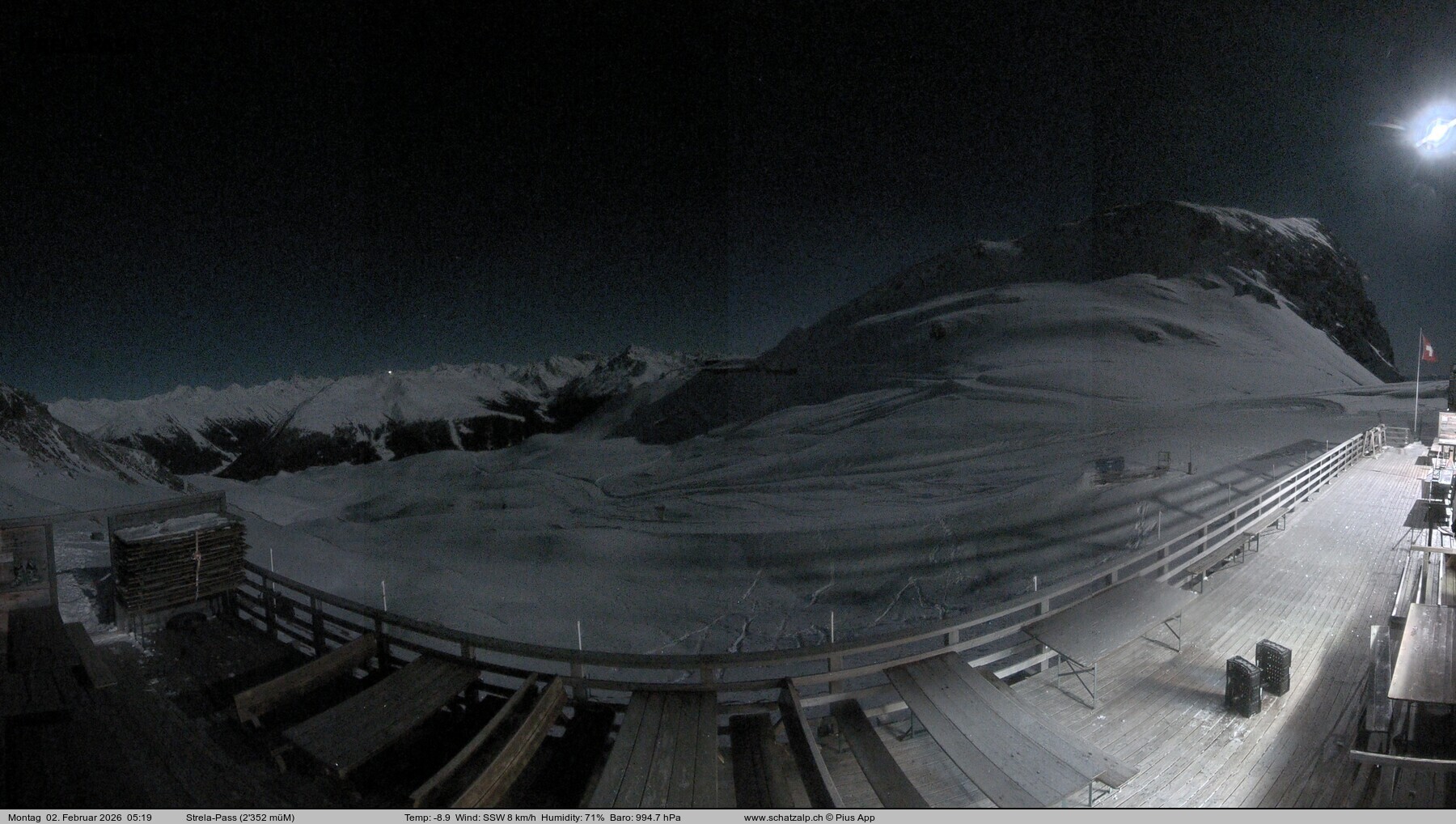 Archiv Foto Webcam Restaurant Strela Pass Schatzalp